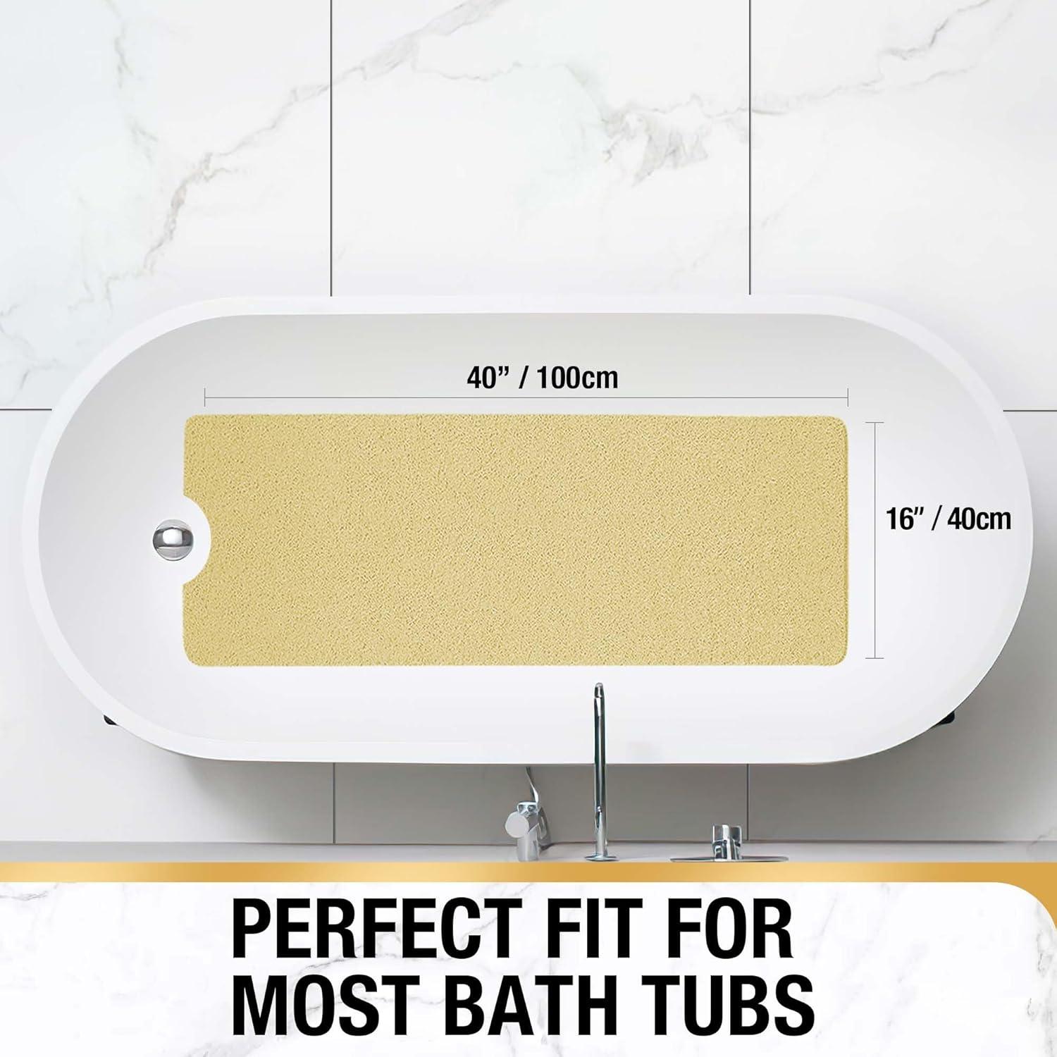 HITSLAM Alfombrilla de Baño Antideslizante Beige 101.6x40.6cm