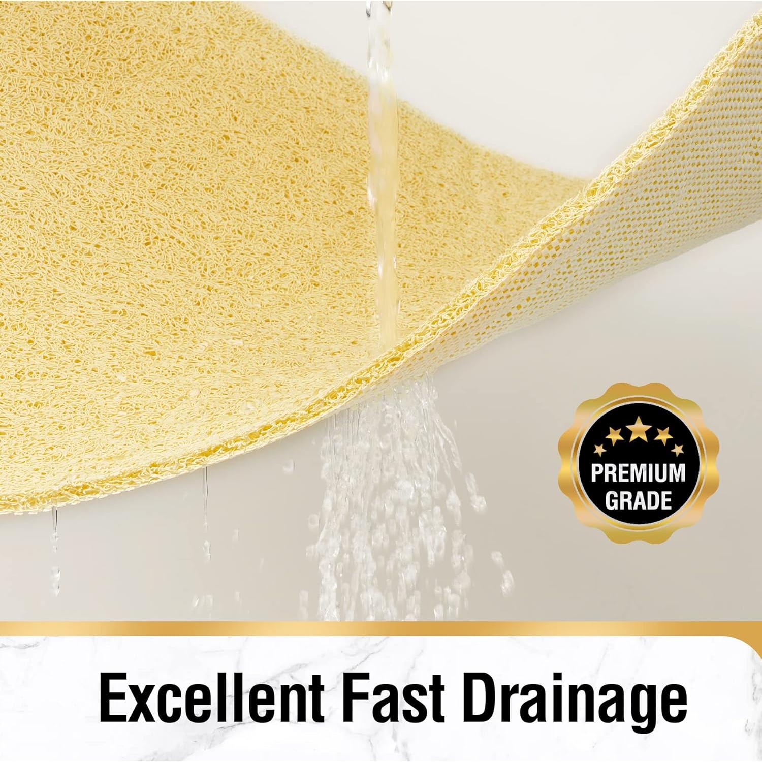 HITSLAM Alfombrilla de Baño Antideslizante Beige 101.6x40.6cm