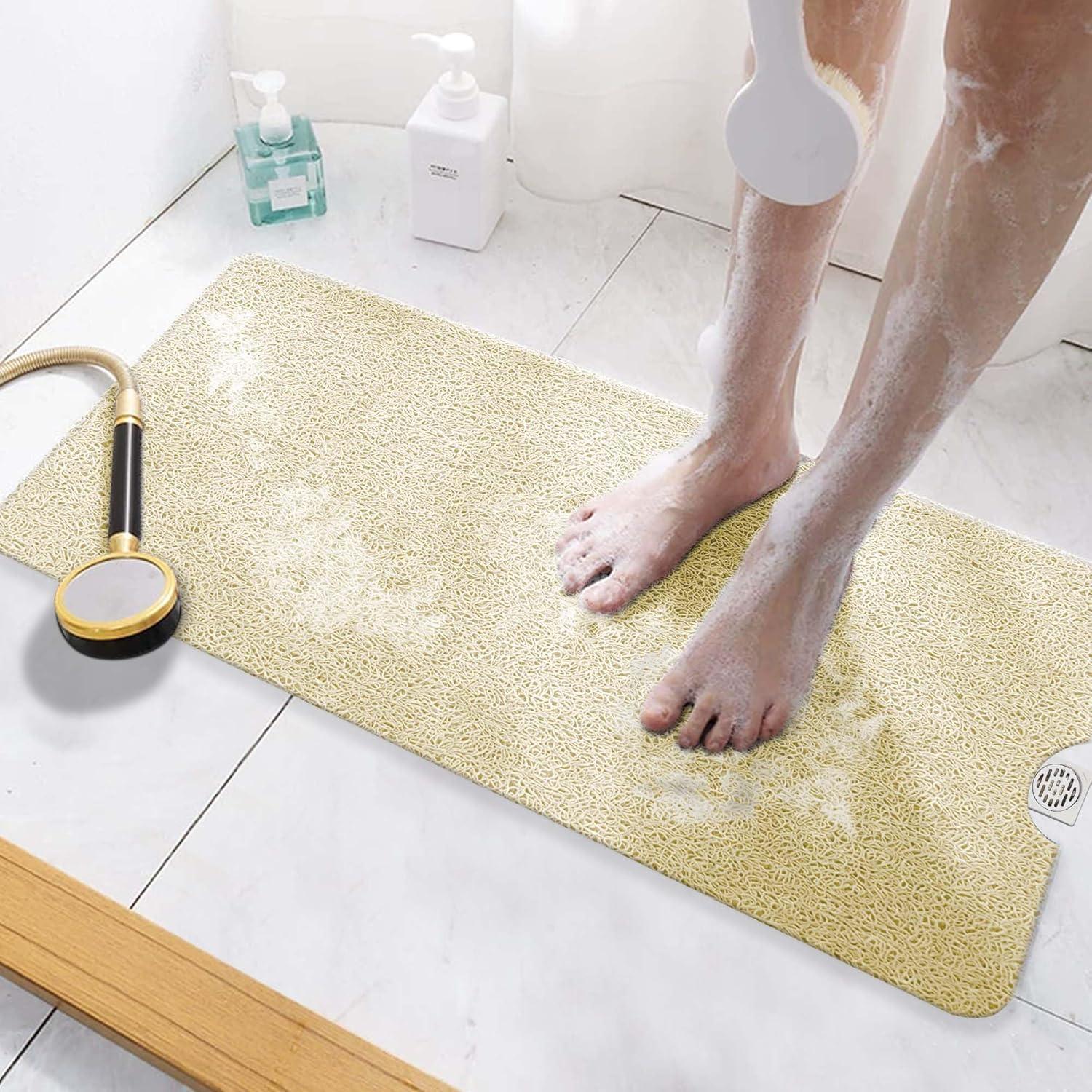 HITSLAM Alfombrilla de Baño Antideslizante Beige 101.6x40.6cm