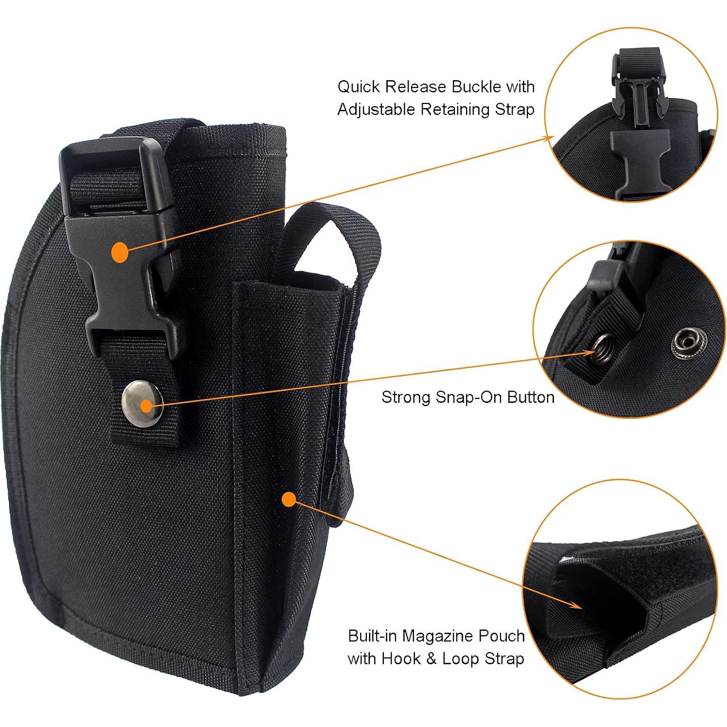 Funda Táctica Depring para Cinturón con Cargador Negro