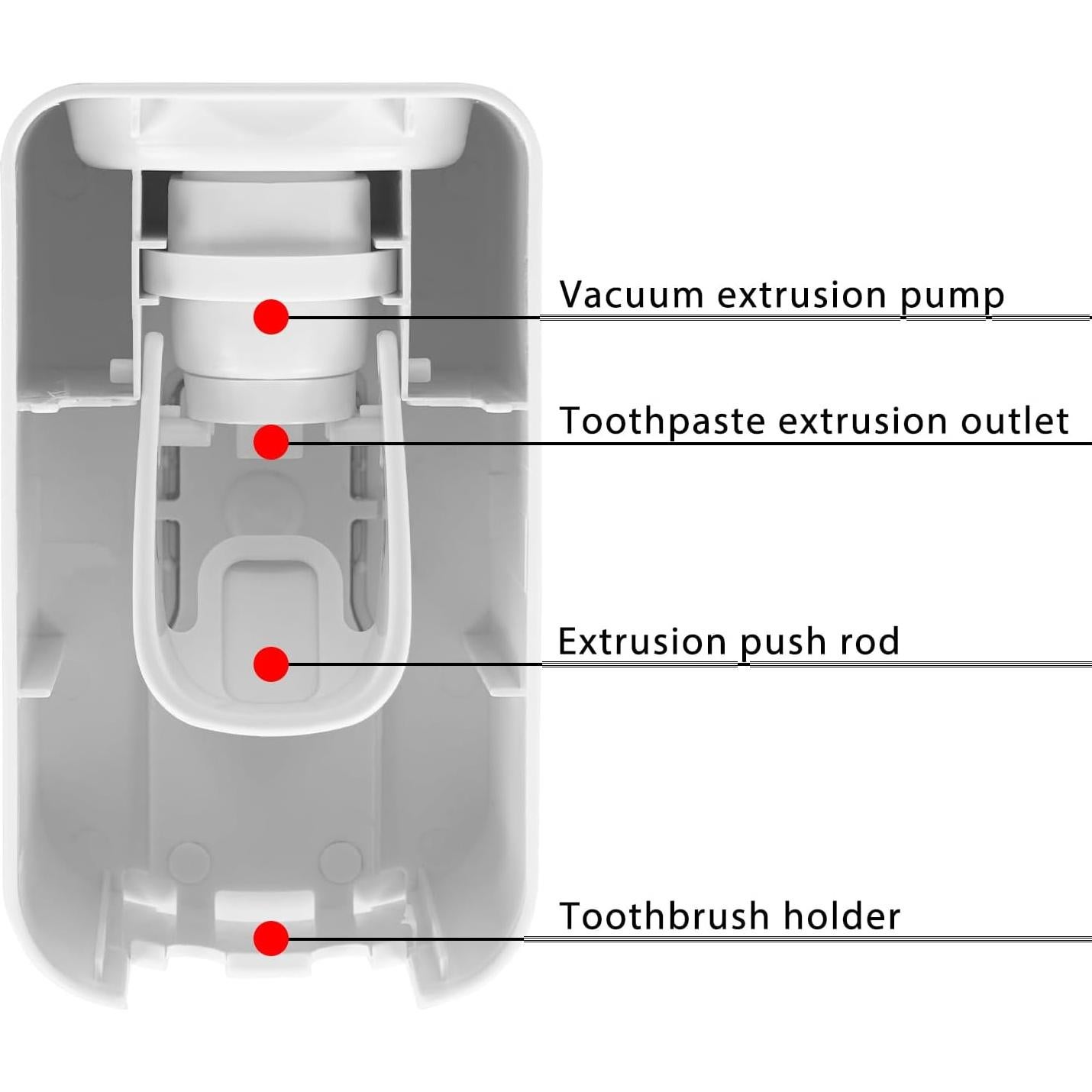 Soporte de Cepillo de Dientes LUEXBOX con Dispensador Negro 2 en 1