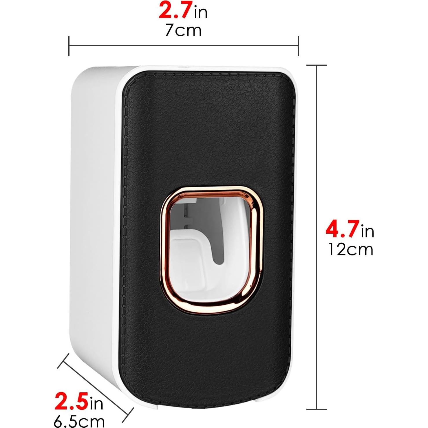 Soporte de Cepillo de Dientes LUEXBOX con Dispensador Negro 2 en 1