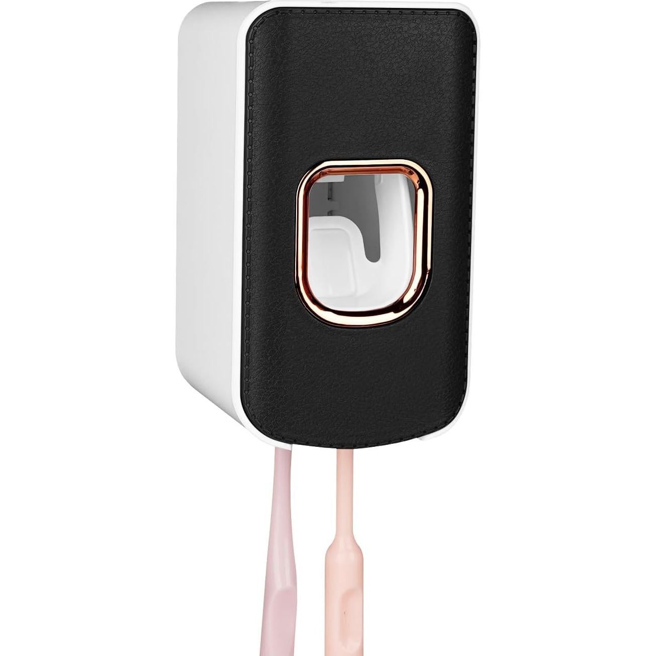 Soporte de Cepillo de Dientes LUEXBOX con Dispensador Negro 2 en 1