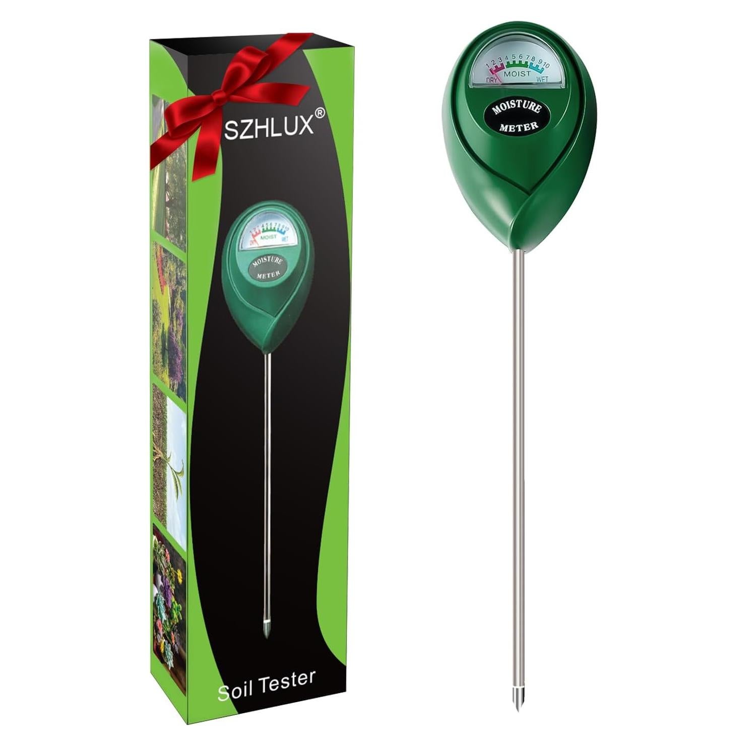 Medidor de Humedad SZHLUX 26cm Verde para Jardinería