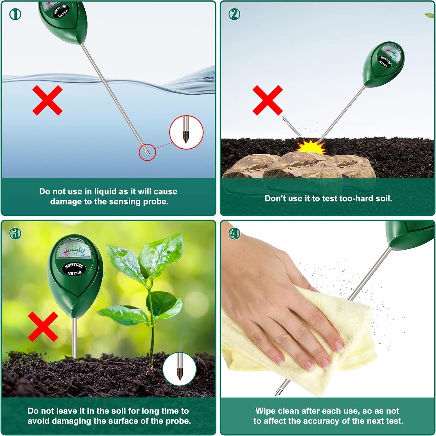 Medidor de Humedad SZHLUX 26cm Verde para Jardinería