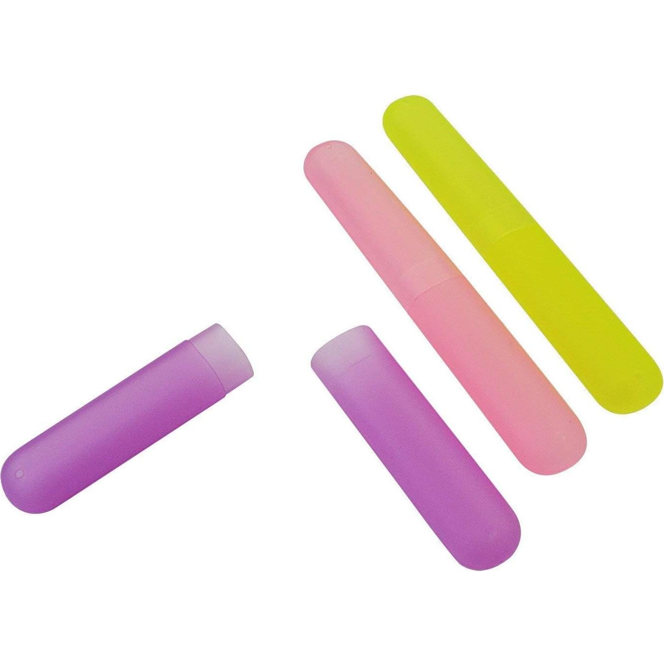 12PCS Plastic Toothbrush Case Six Colors Portable Dust-proof Toothbrush Cases Toothbrushes Holder for Daily and Travel Use (12)