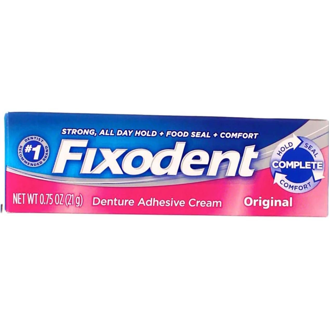 Crema Adhesiva para Dentaduras Fixodent Original 8 Piezas