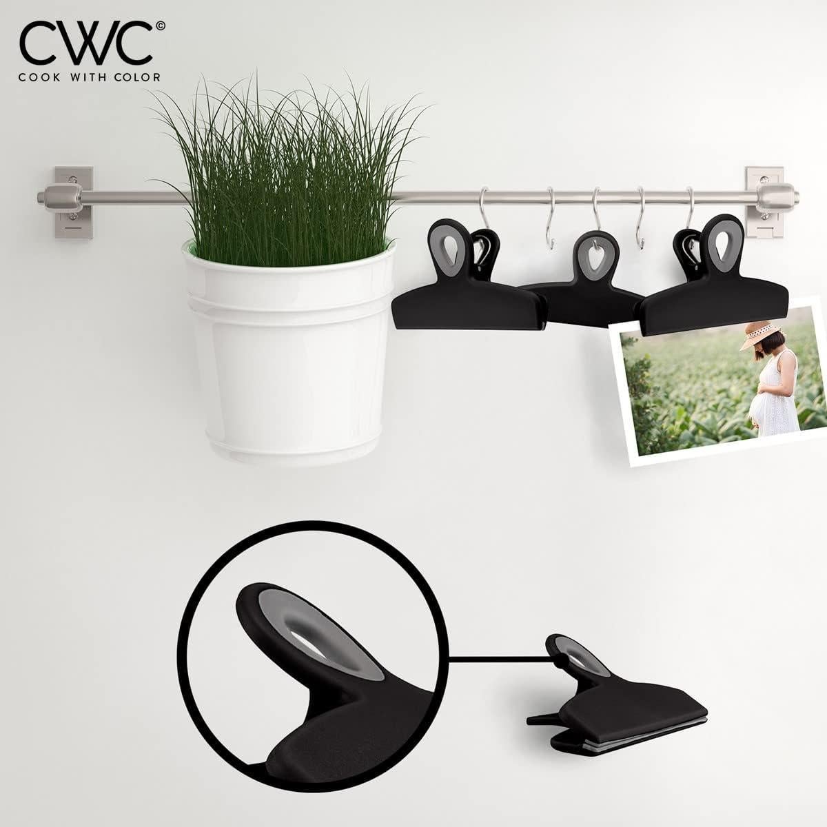 Clips para Bolsas COOK WITH COLOR - Paquete de 4 Grandes Negros