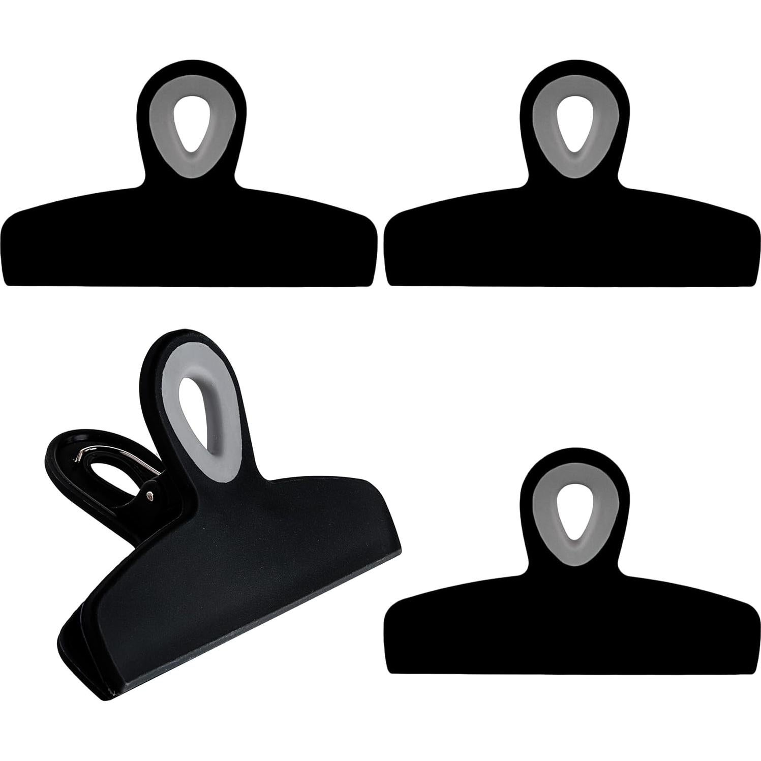 Clips para Bolsas COOK WITH COLOR - Paquete de 4 Grandes Negros