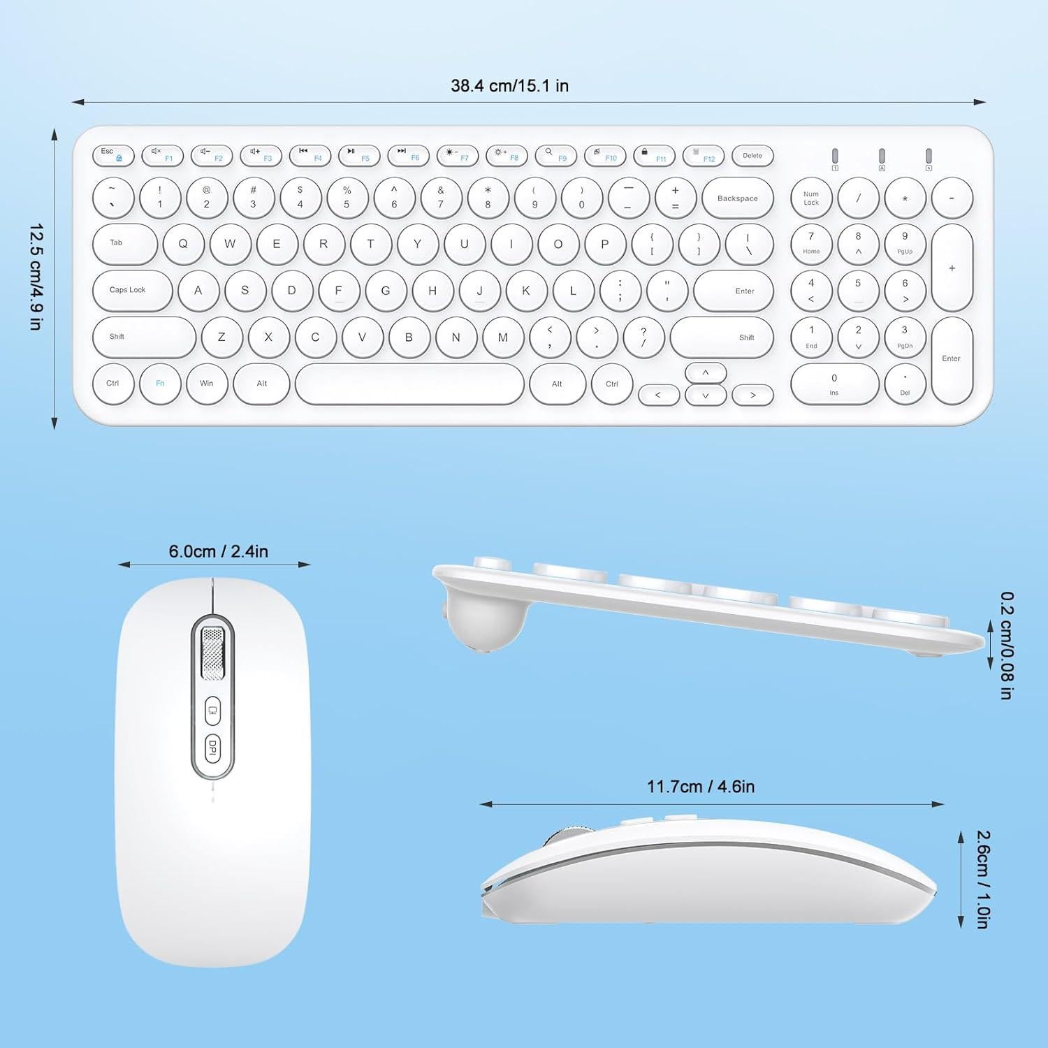 Combo Teclado y Ratón Inalámbrico CimeTech KF007-M01 Blanco