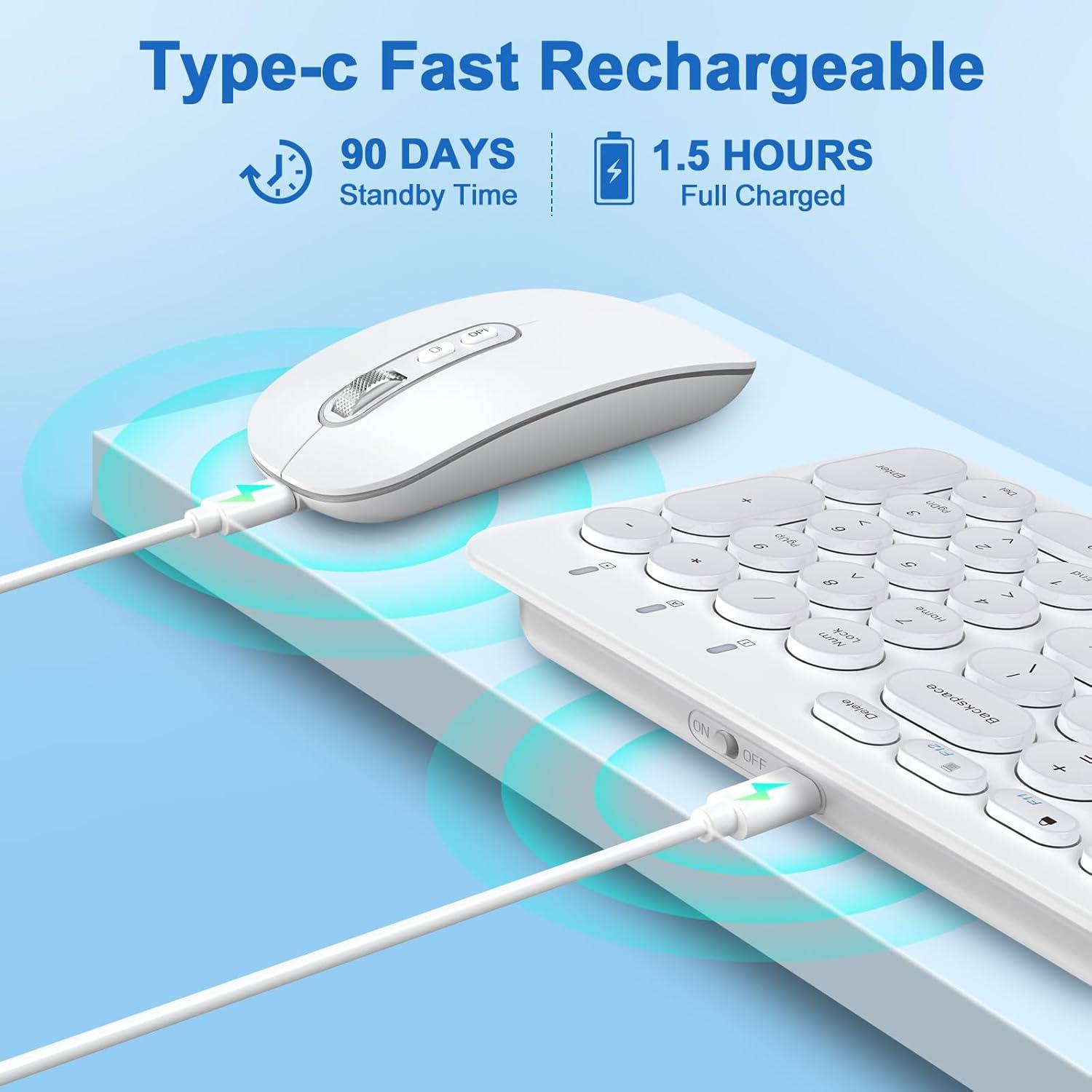 Combo Teclado y Ratón Inalámbrico CimeTech KF007-M01 Blanco