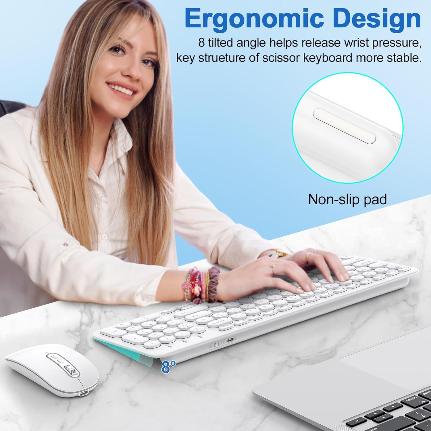 Combo Teclado y Ratón Inalámbrico CimeTech KF007-M01 Blanco