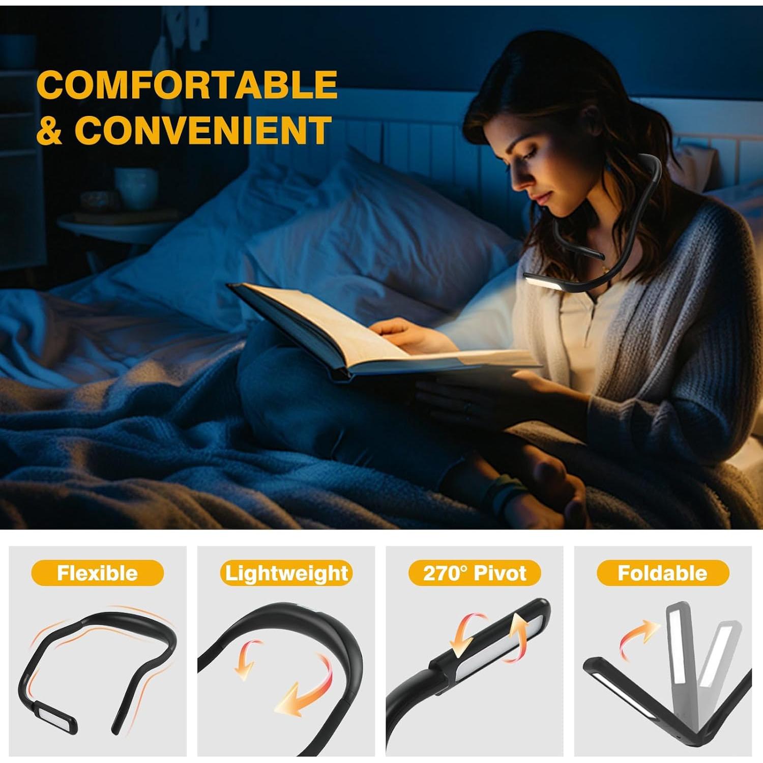 Reading Light, Rechargeable Book Light for Reading in Bed with Memory Function-Mini Portable, Ultralight Clip-on LED Bookmark Lamp for Night Reading for Book Lovers, Kids