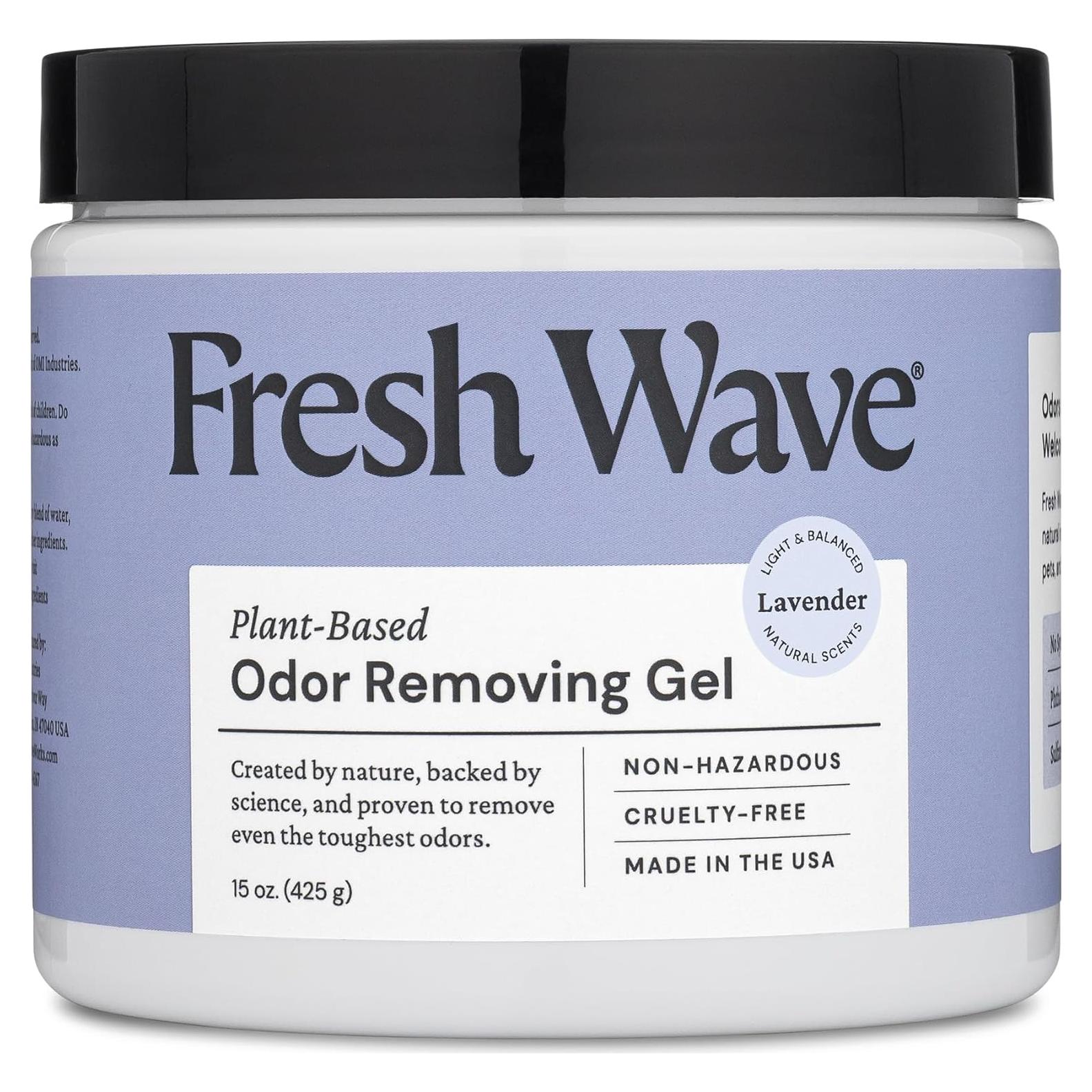 Fresh Wave Lavender Odor Removing Gel, 15 oz. | Odor Absorbers for Home | Safer Odor Relief | Natural Plant-Based Odor Eliminator | Every 15 oz. Lasts 30-60 Days | for Cooking, Trash & Pets
