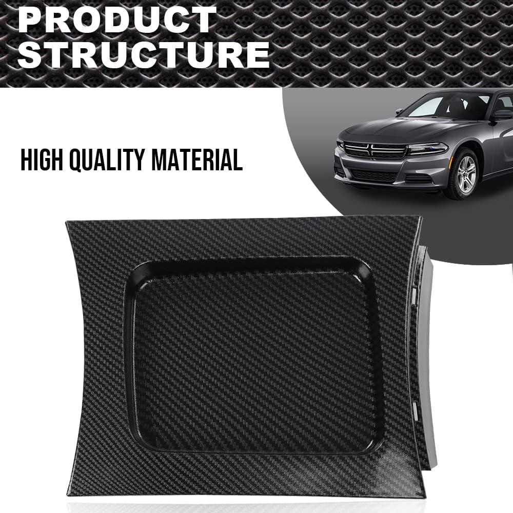 Shifter Console Tray Bezel Black Compatible with 2011-2017 Dodge Charger Center Console Cover 1RN52AAAAC 1RN52AAAAA 1RN52AAAAB