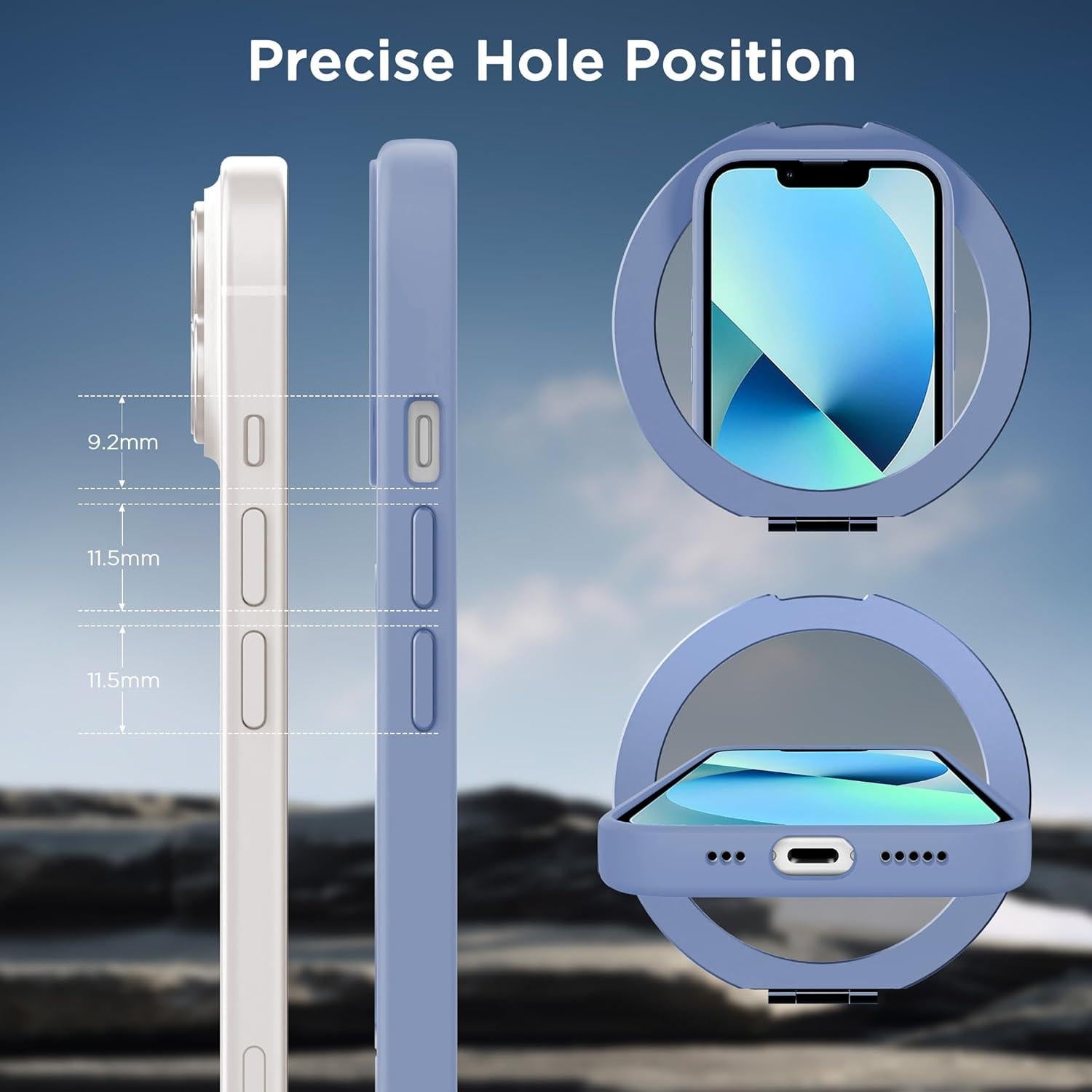 Funda Magnética CACOE para iPhone 13/14 6.1" Azul con Soporte 360°