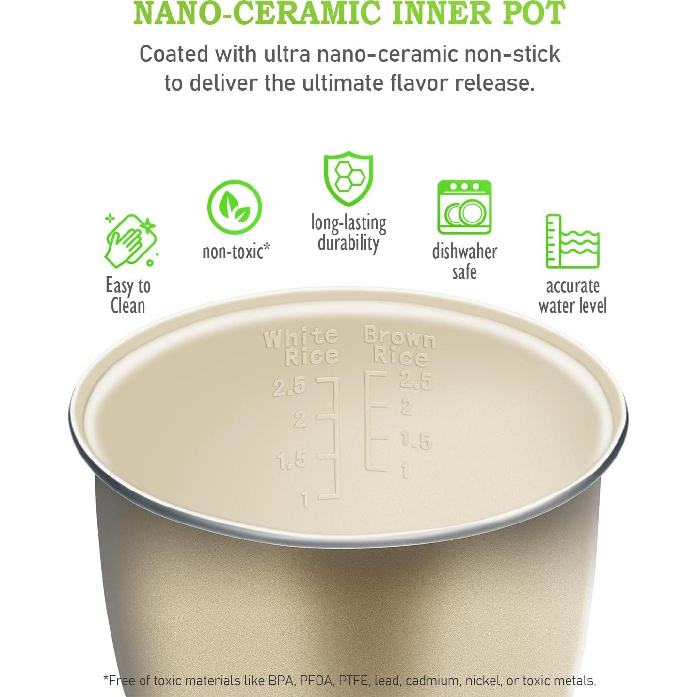 Cocedor de Arroz TLOG Mini 2.5 Tazas Cerámico Portátil