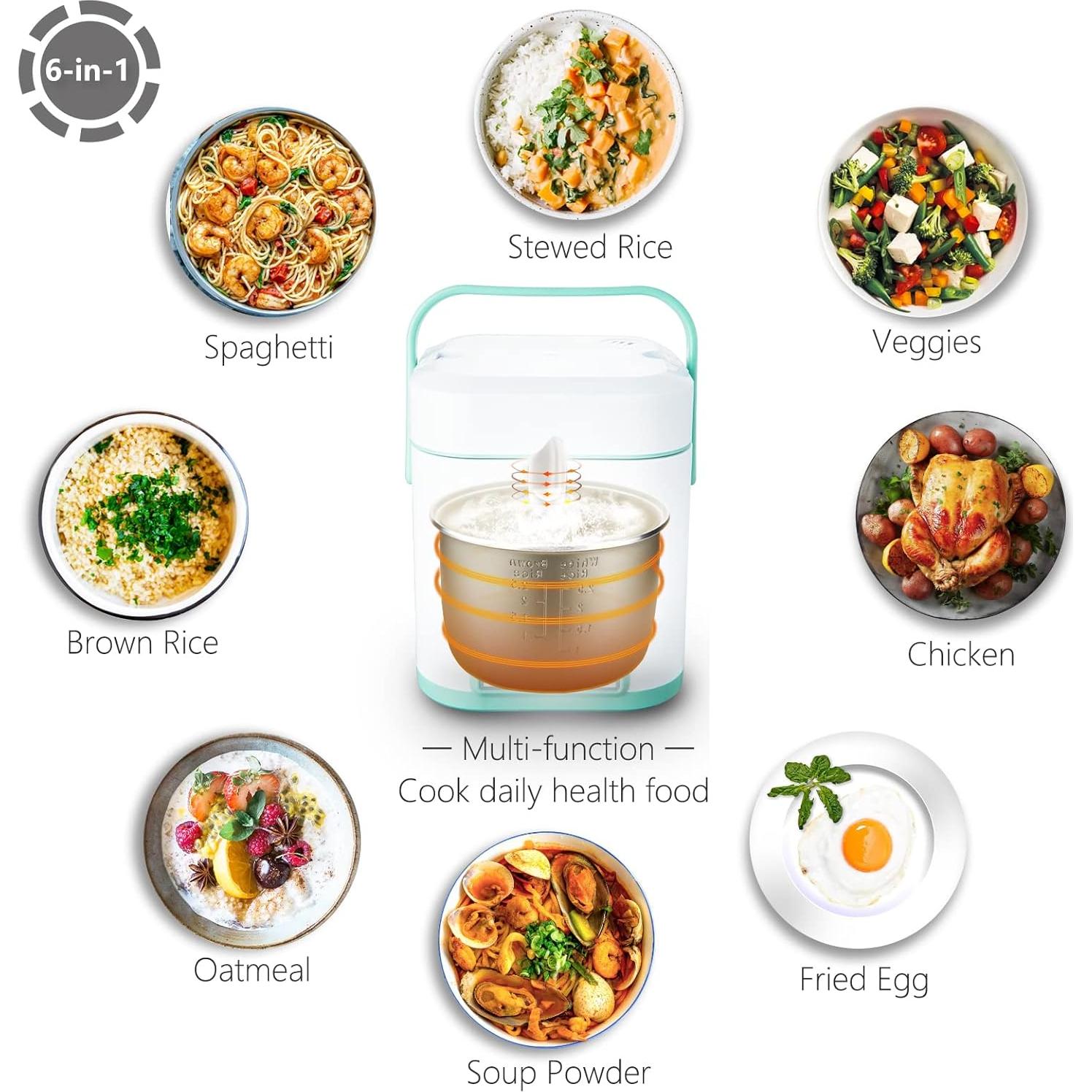 Cocedor de Arroz TLOG Mini 2.5 Tazas Cerámico Portátil