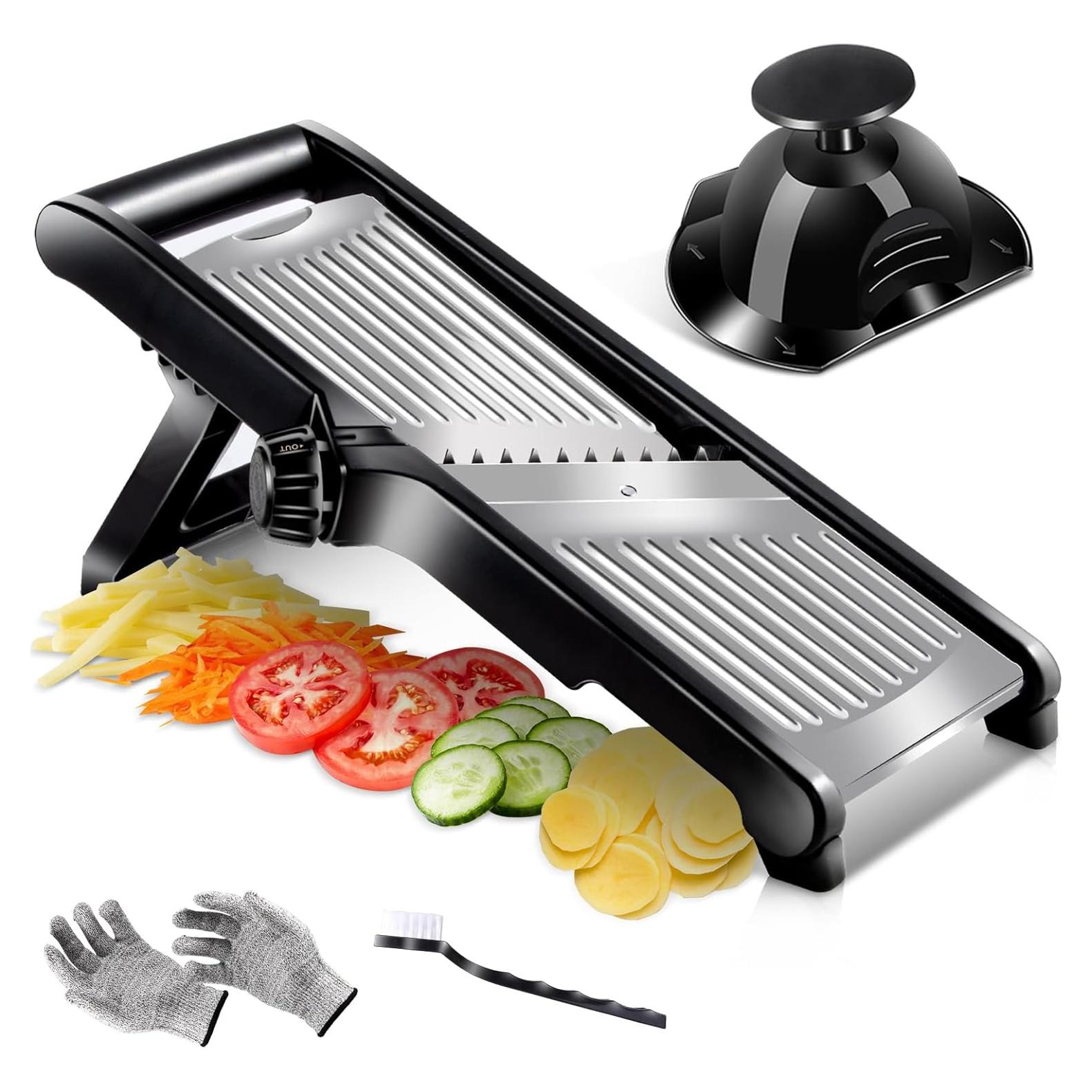 Cortador de Mandolina Ajustable Masthome con Guantes Resistentes