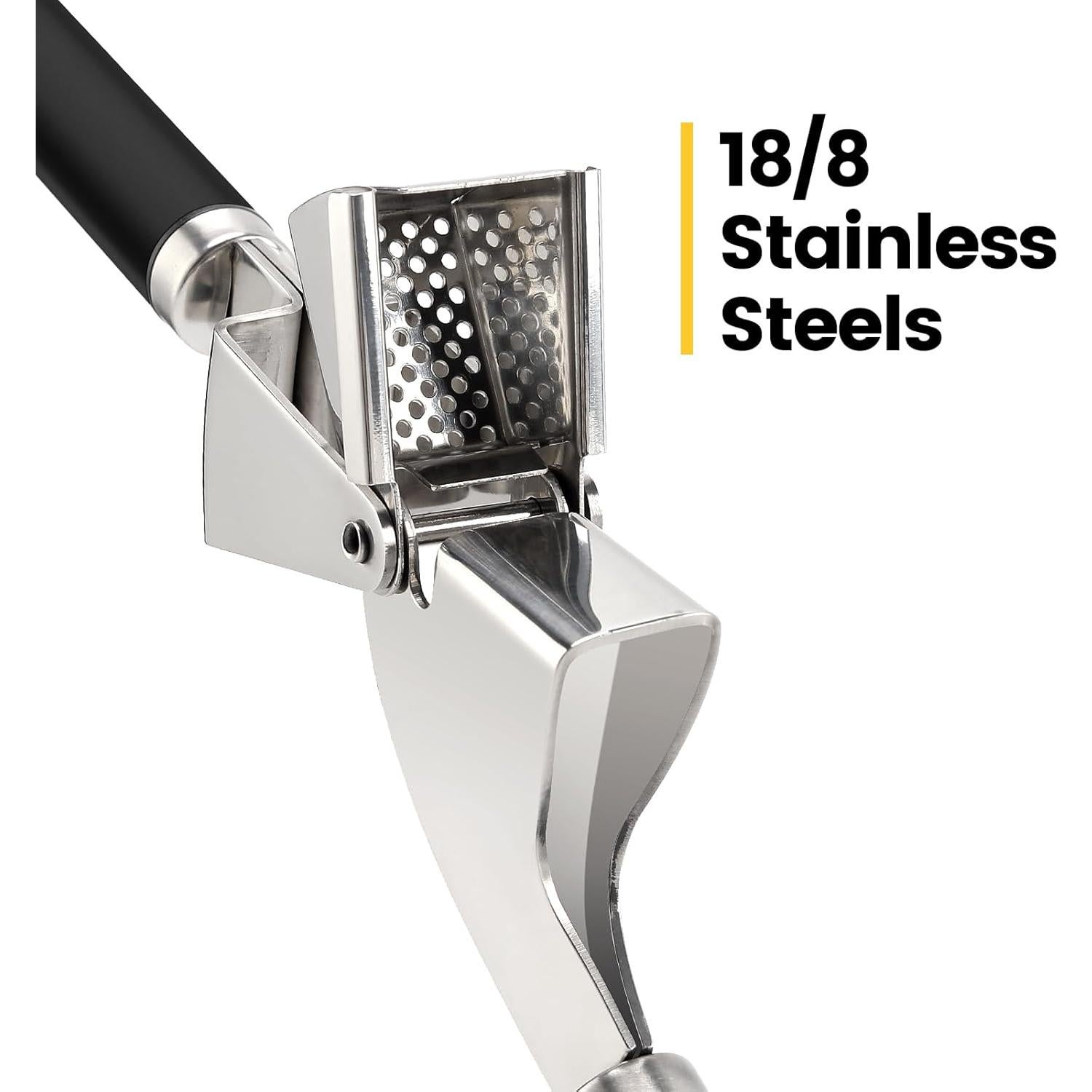 Prensa de Ajo BURLIHOME Acero Inoxidable 19.5 cm Negra