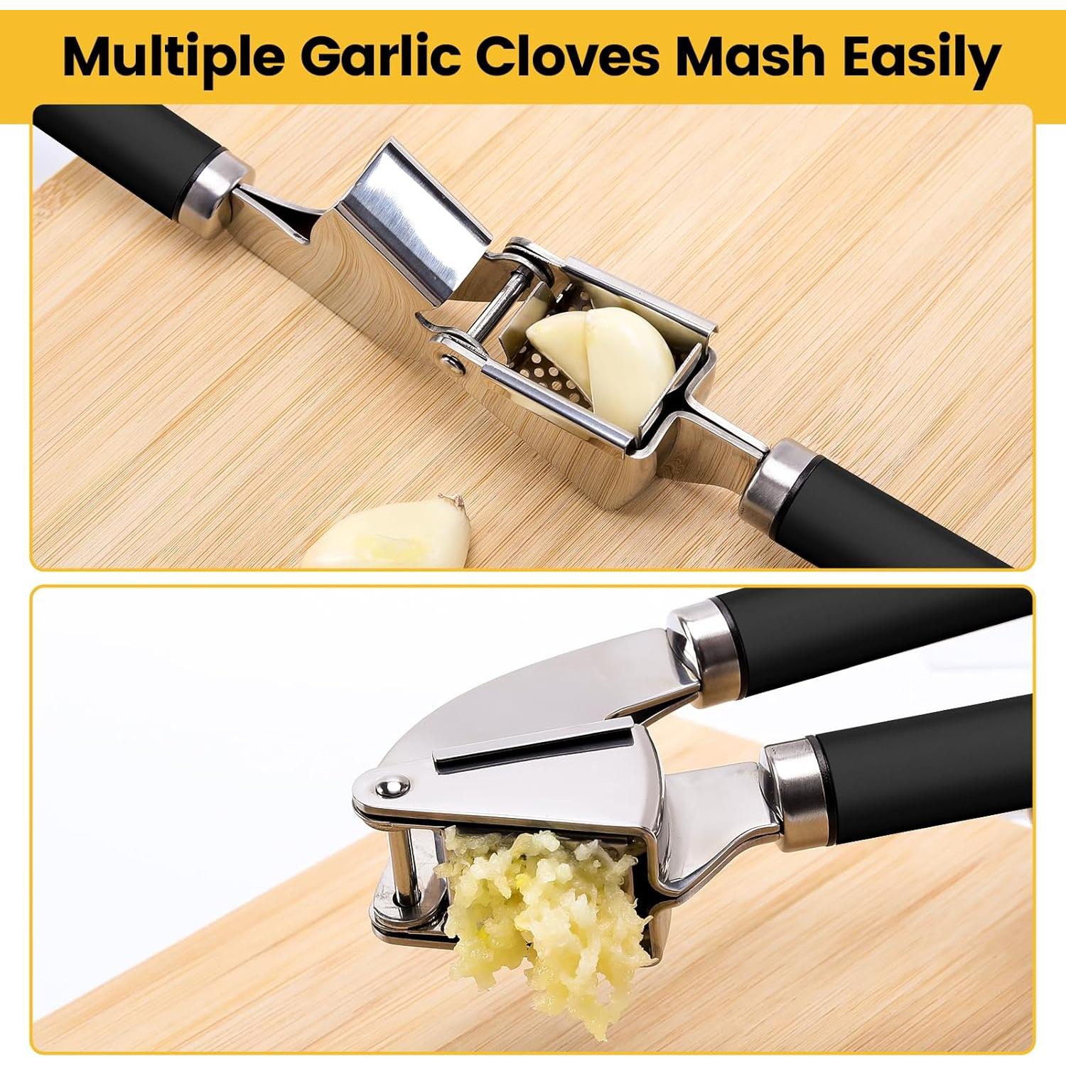 Prensa de Ajo BURLIHOME Acero Inoxidable 19.5 cm Negra