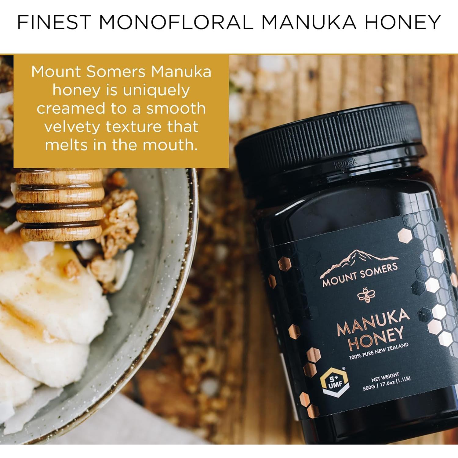 Miel de Manuka Cruda Mount Somers 500g UMF 5+ MGO 83+