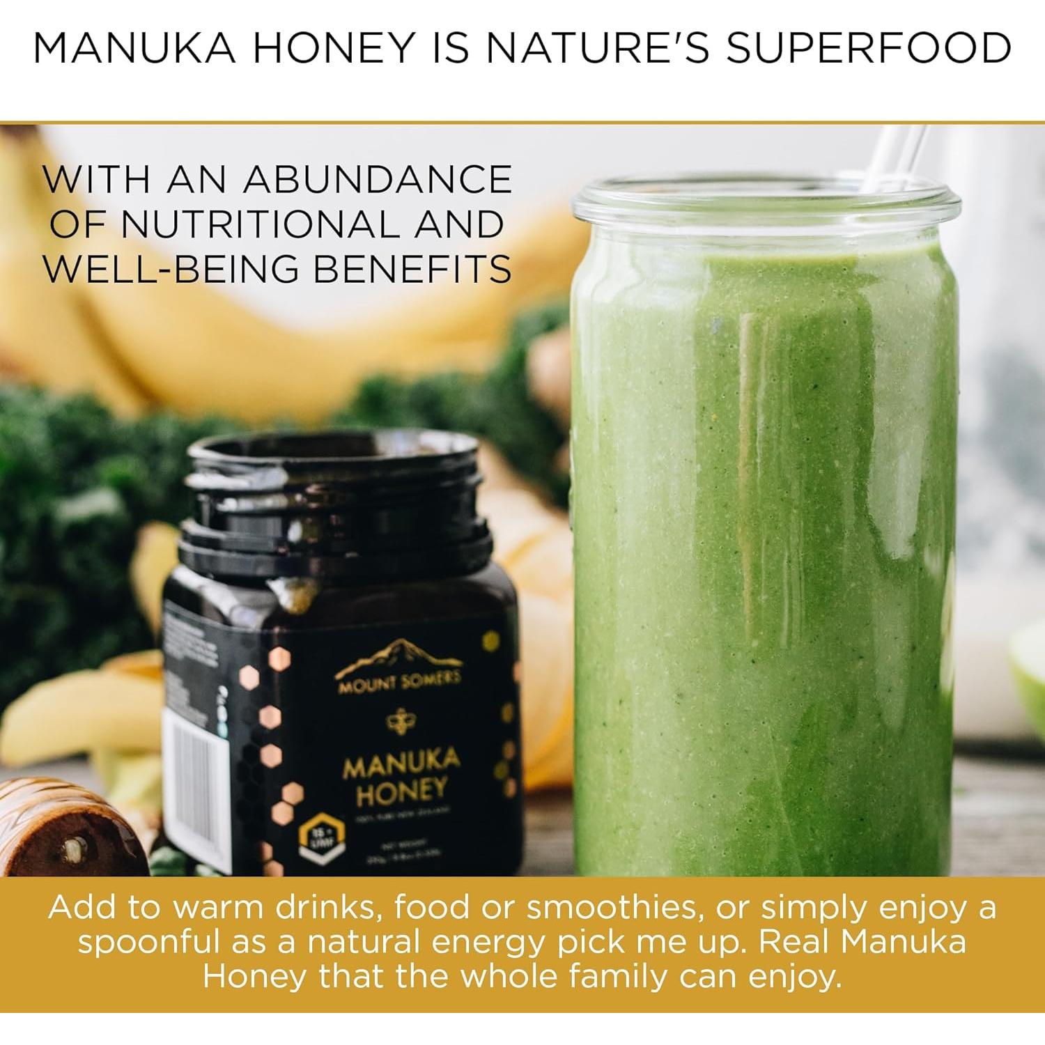 Miel de Manuka Cruda Mount Somers 500g UMF 5+ MGO 83+