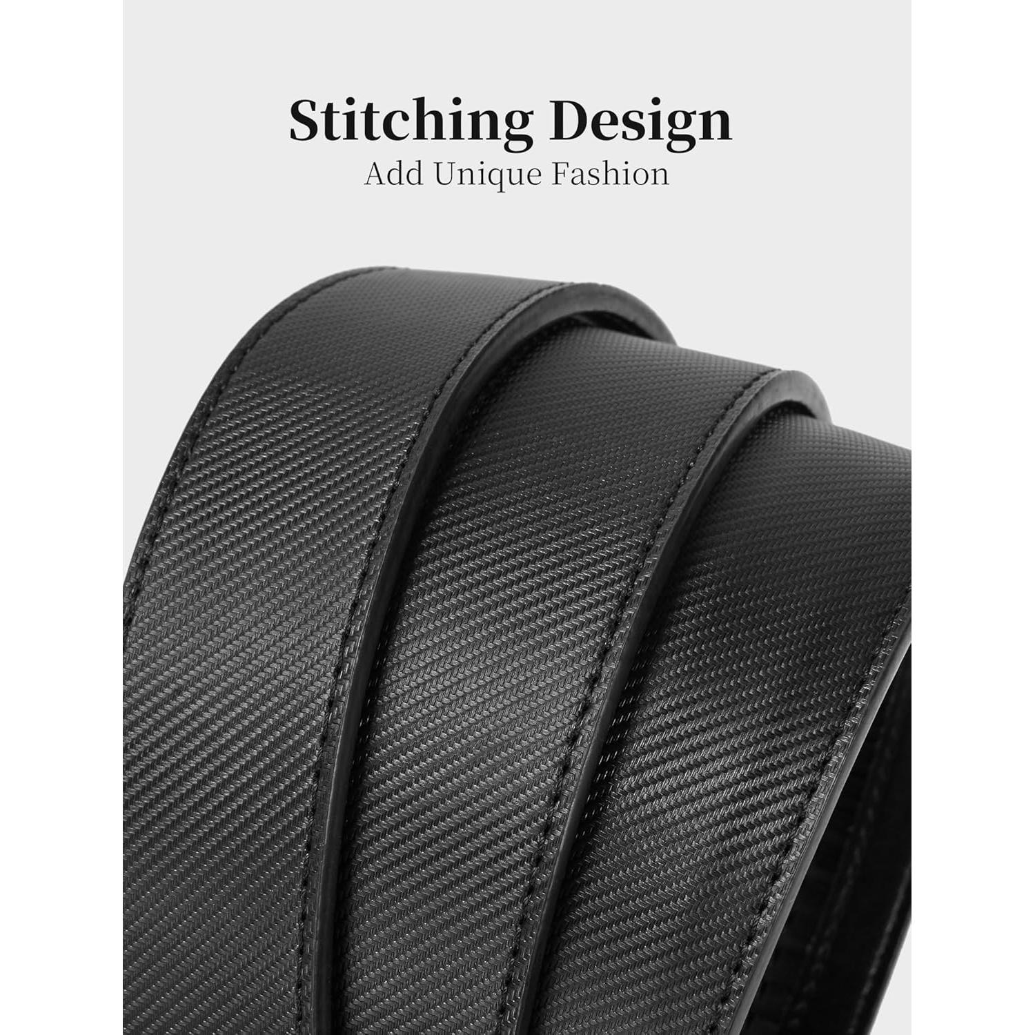 Cinturón de Cuero para Hombre Ajustable 3,5 cm Trinquete