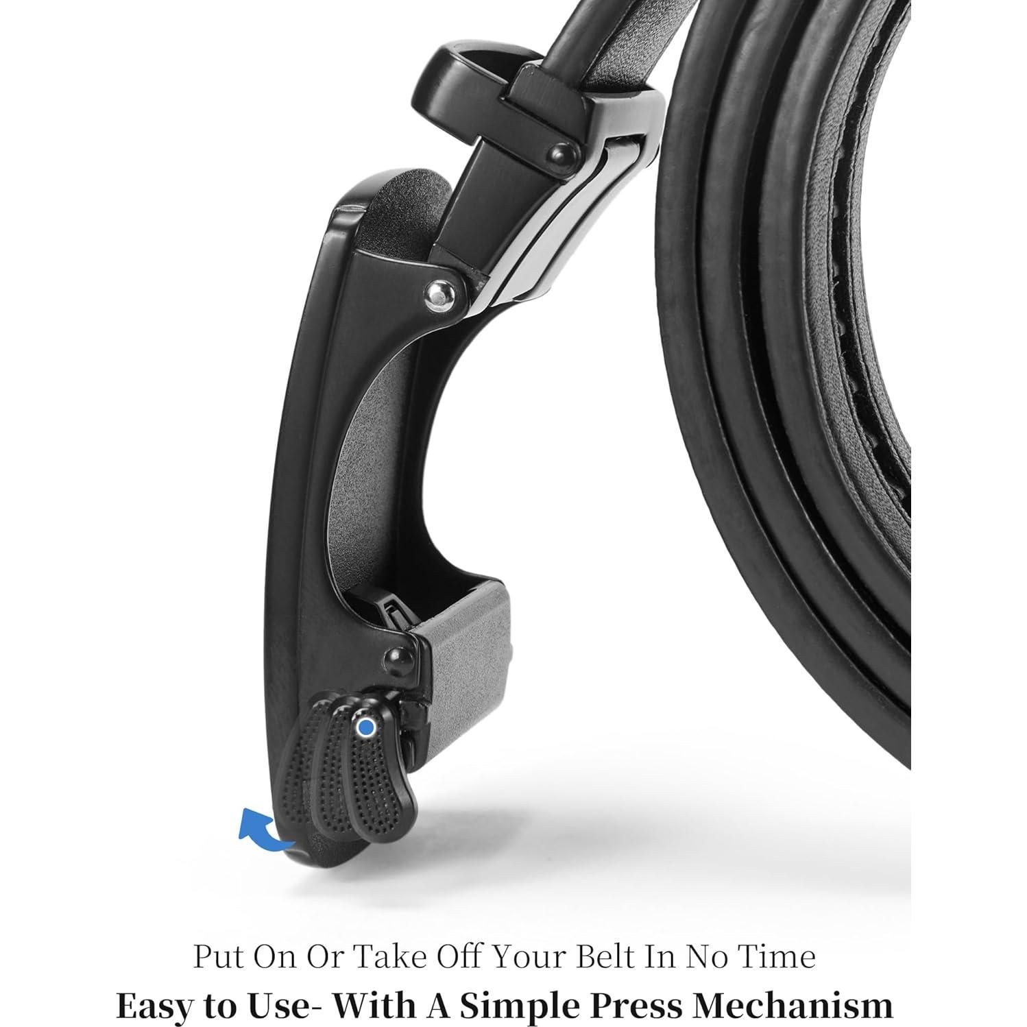 Cinturón de Cuero para Hombre Ajustable 3,5 cm Trinquete