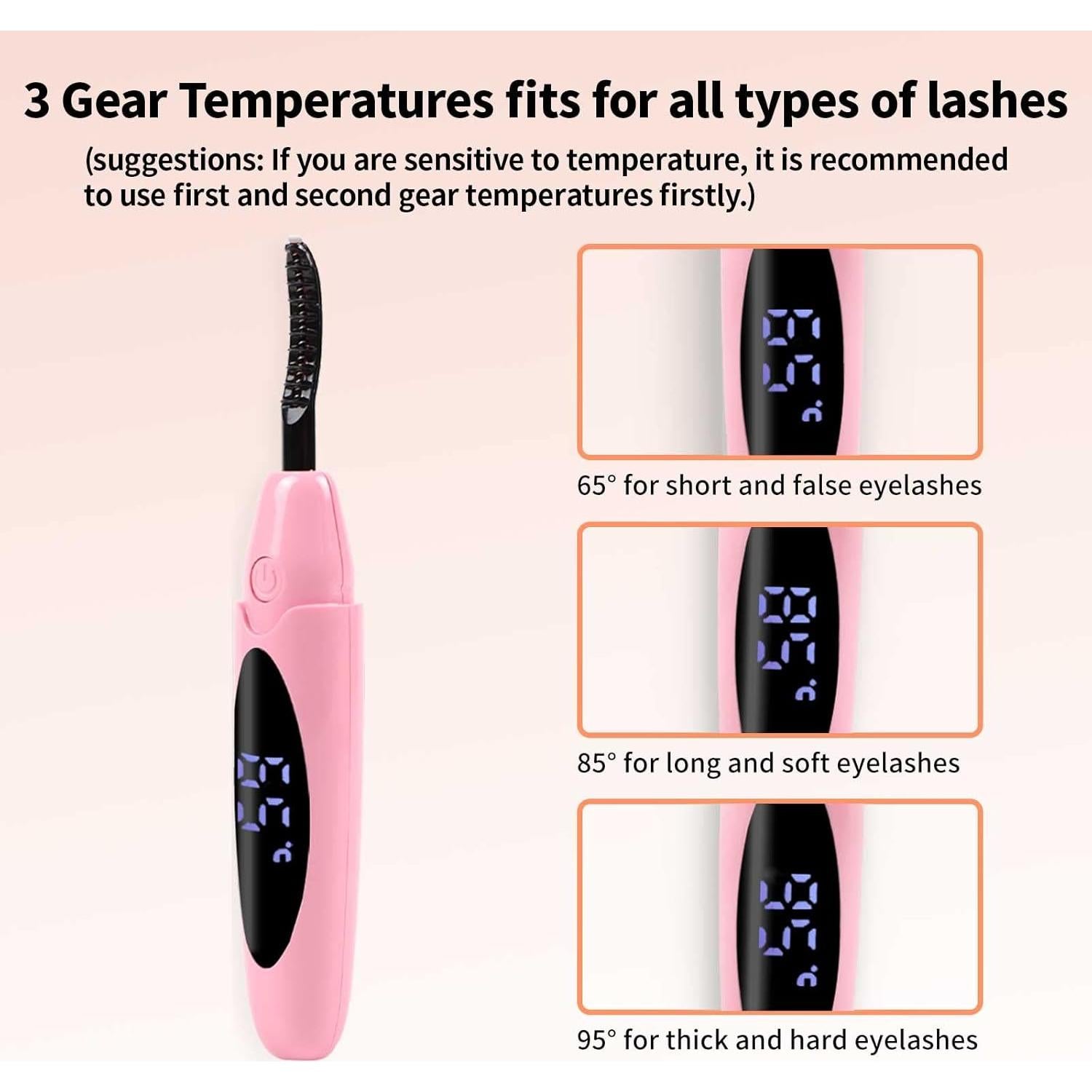 Rizador de Pestañas Eléctrico EYECURL Rosa Recargable