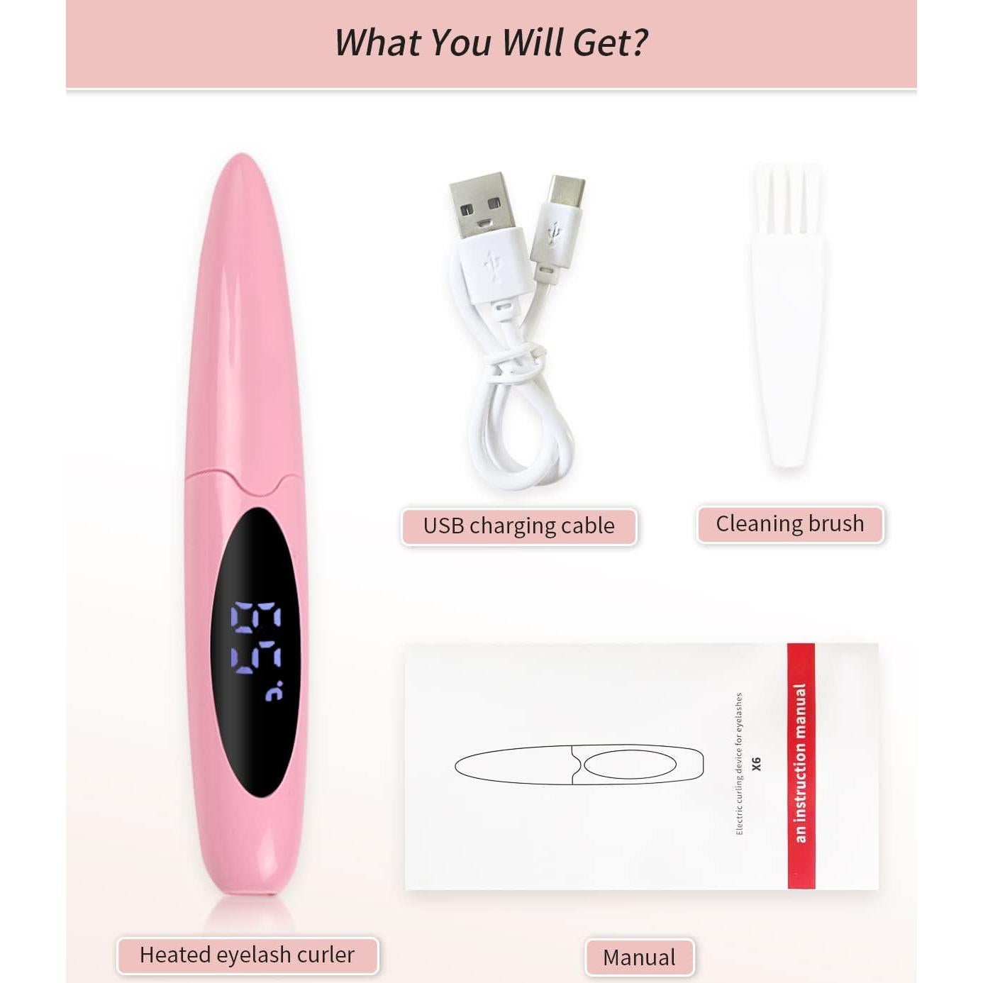 Rizador de Pestañas Eléctrico EYECURL Rosa Recargable