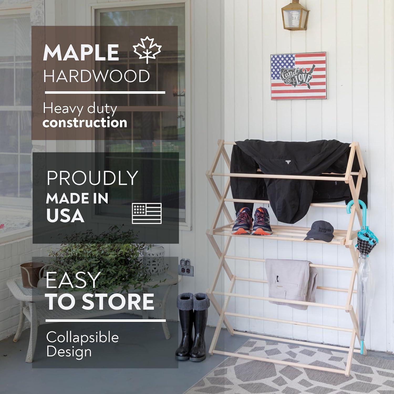 Estante para Secar Ropa Plegable Pennsylvania Woodworks 132x91 cm