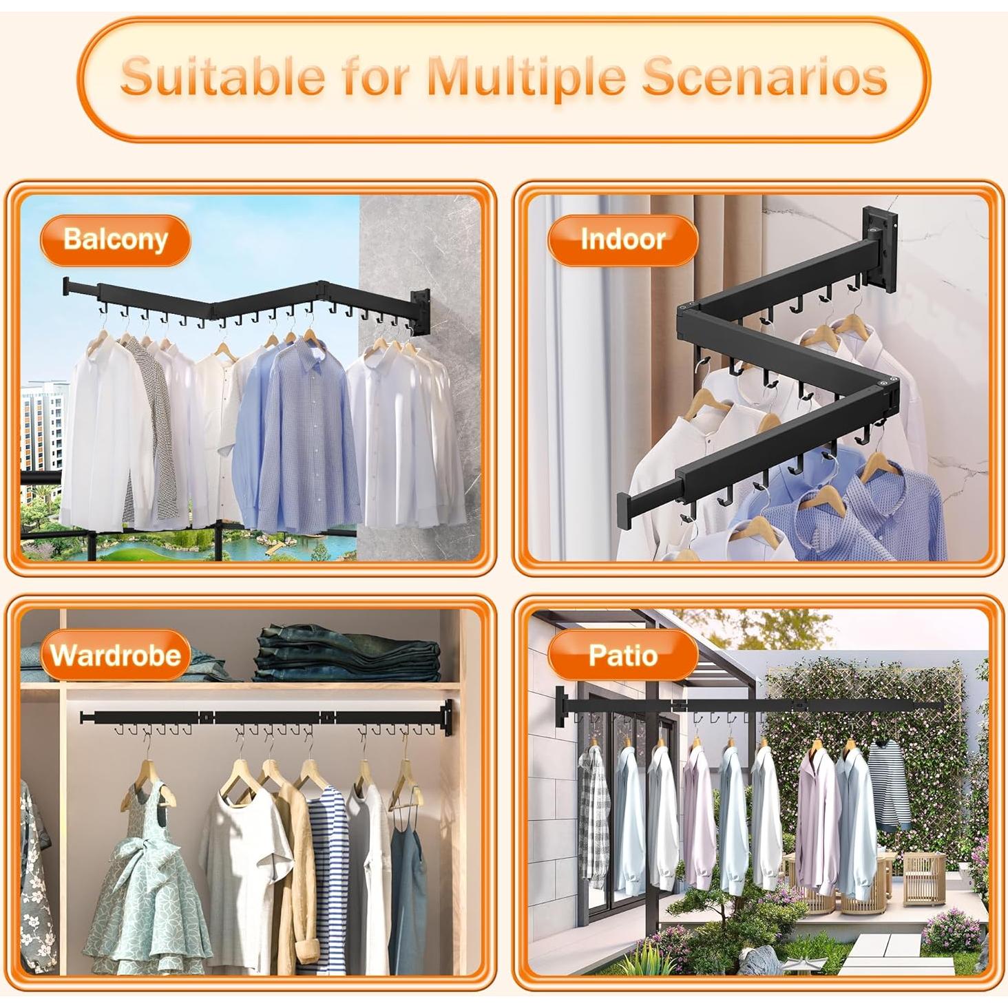 Estante Plegable para Secar Ropa HEILAIYI Montaje en Pared