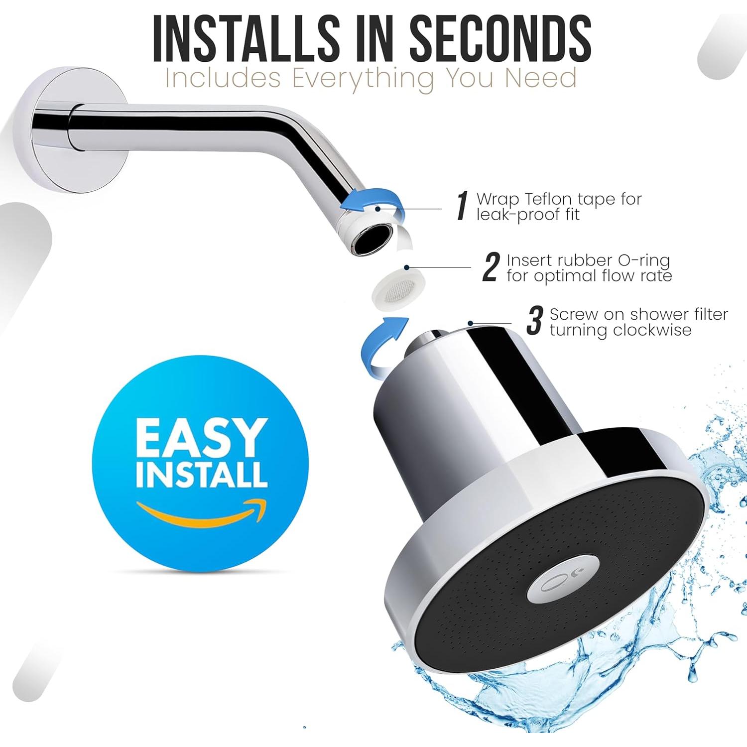 Cabezal de Ducha Filtrado Feels Like Om - Alta Presión 20 Etapas