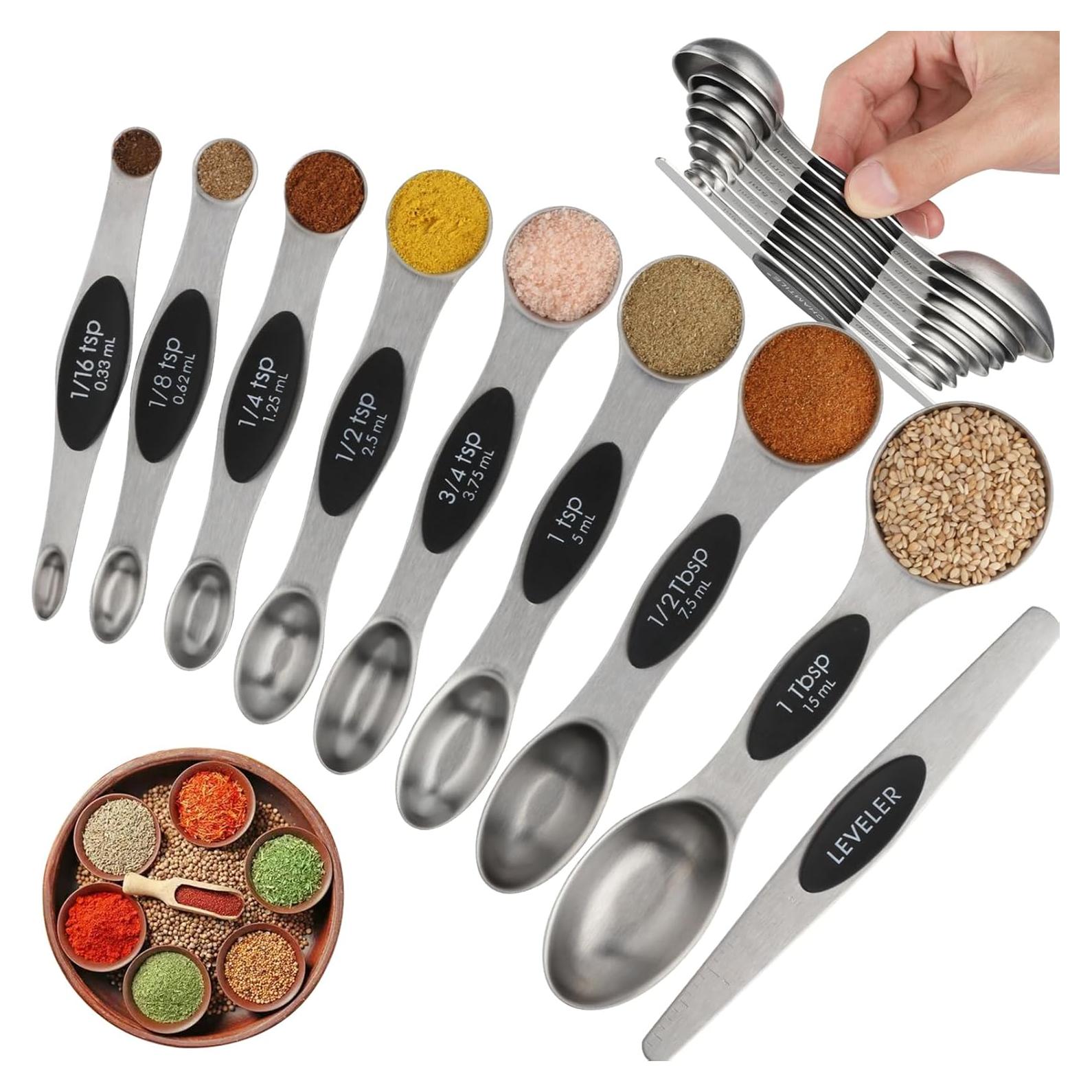 Juego de Cucharas Medidoras Magnéticas CHAMTILE Acero Inoxidable