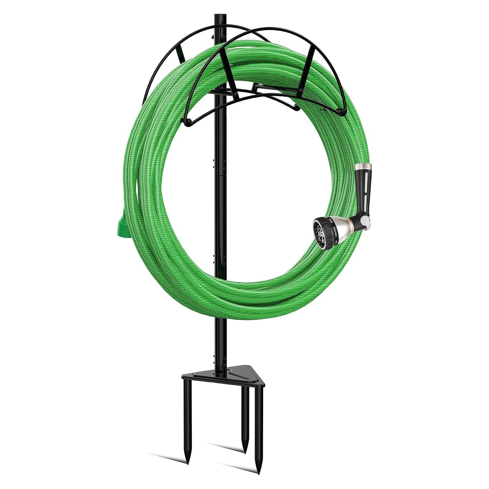 Soporte de Manguera de Jardín Meykwod, Metal Negro, 15.88 kg