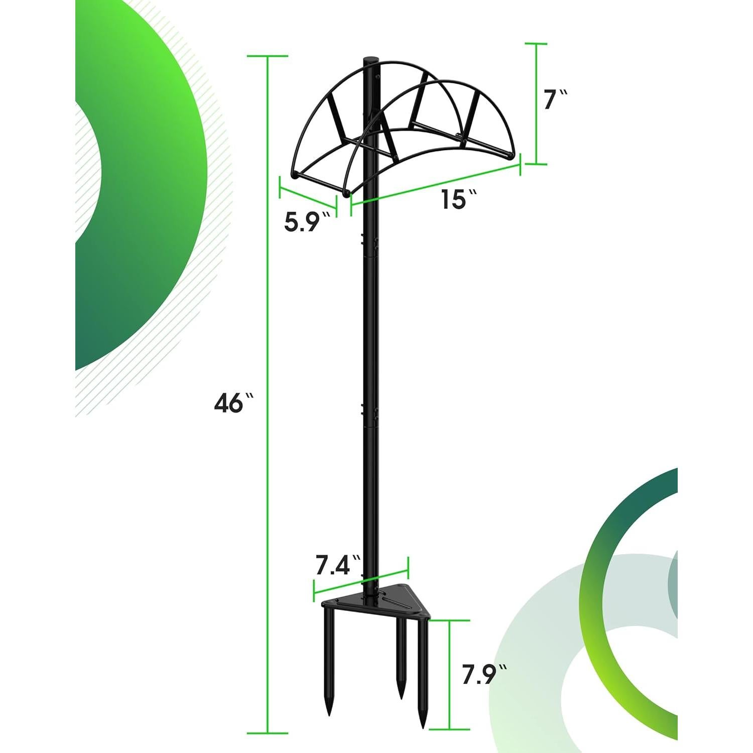 Soporte de Manguera de Jardín Meykwod, Metal Negro, 15.88 kg
