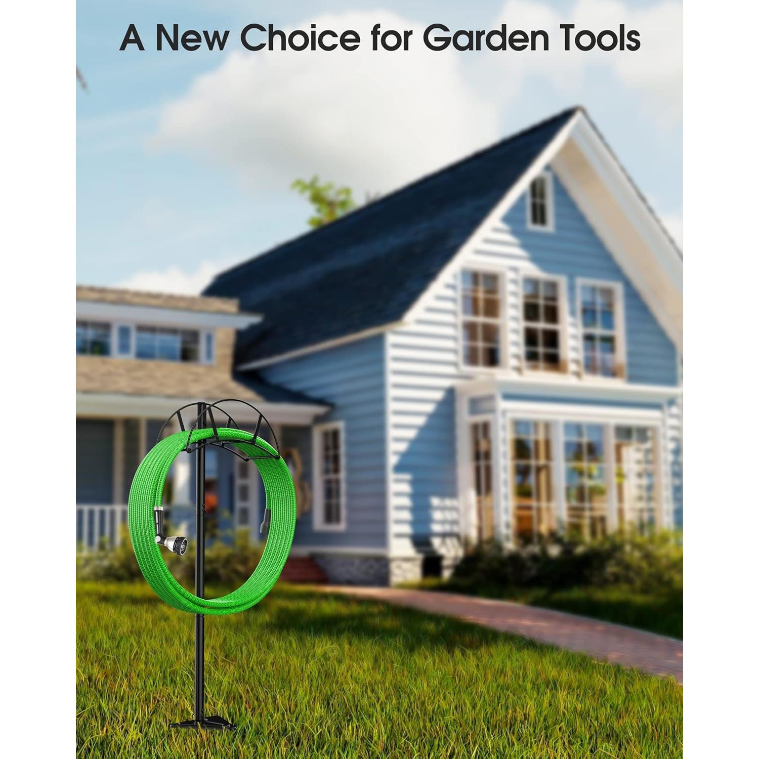 Soporte de Manguera de Jardín Meykwod, Metal Negro, 15.88 kg