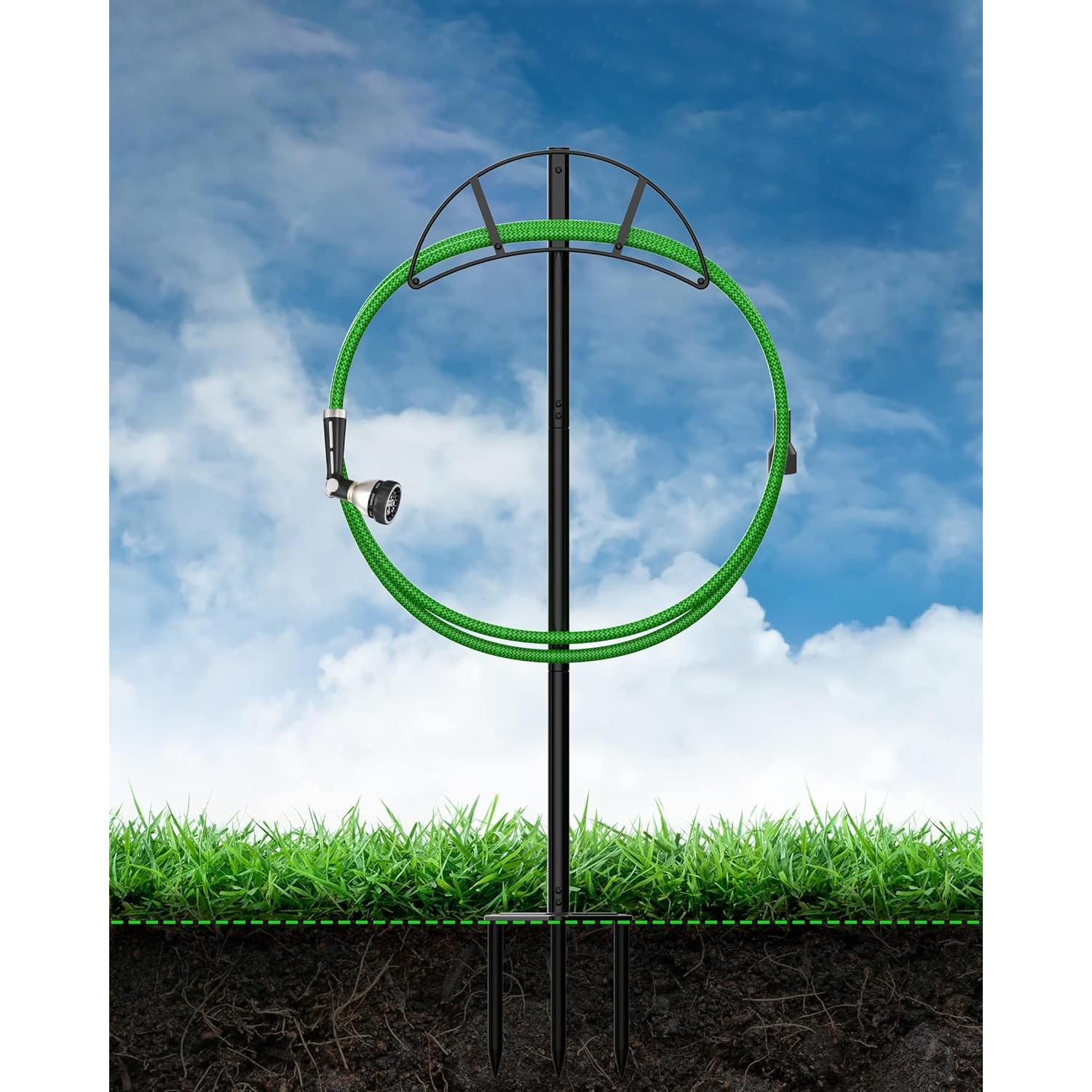 Soporte de Manguera de Jardín Meykwod, Metal Negro, 15.88 kg