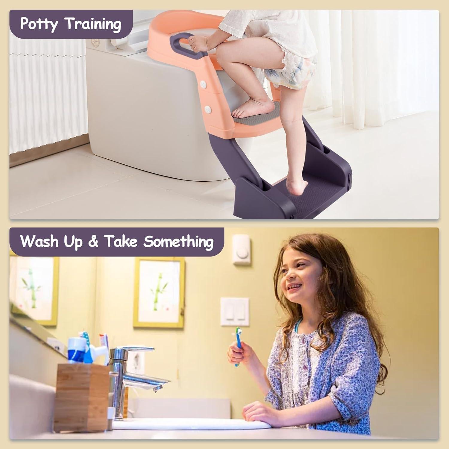 Asiento de Entrenamiento para Baño VIDUTC 3 en 1 Rosa