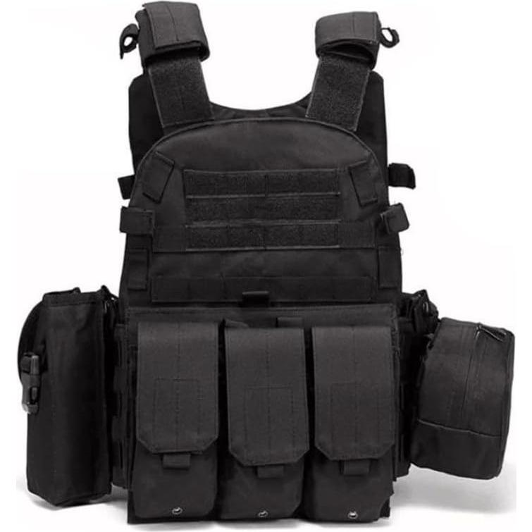 Chaleco Táctico Swat Airsoft Paintball Ajustable Negro