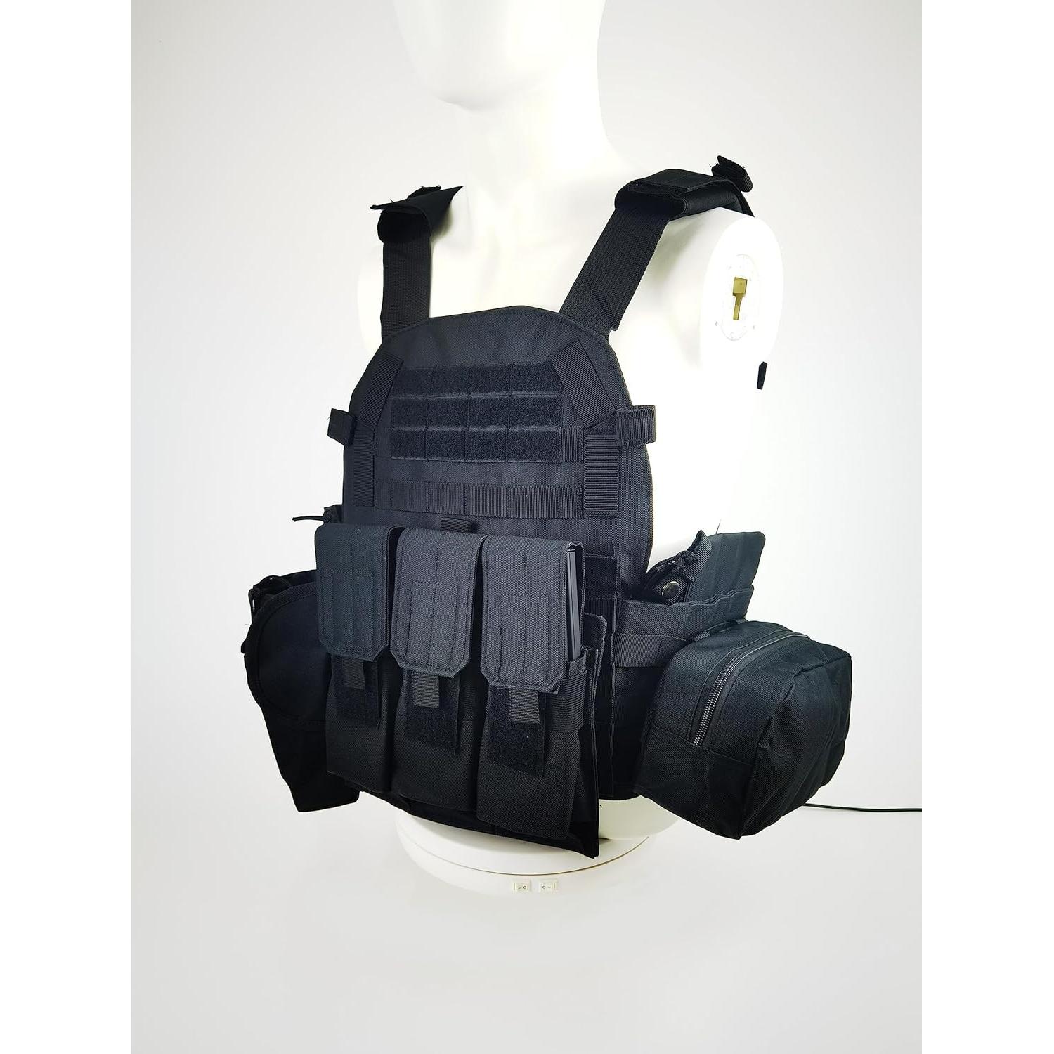Chaleco Táctico Swat Airsoft Paintball Ajustable Negro