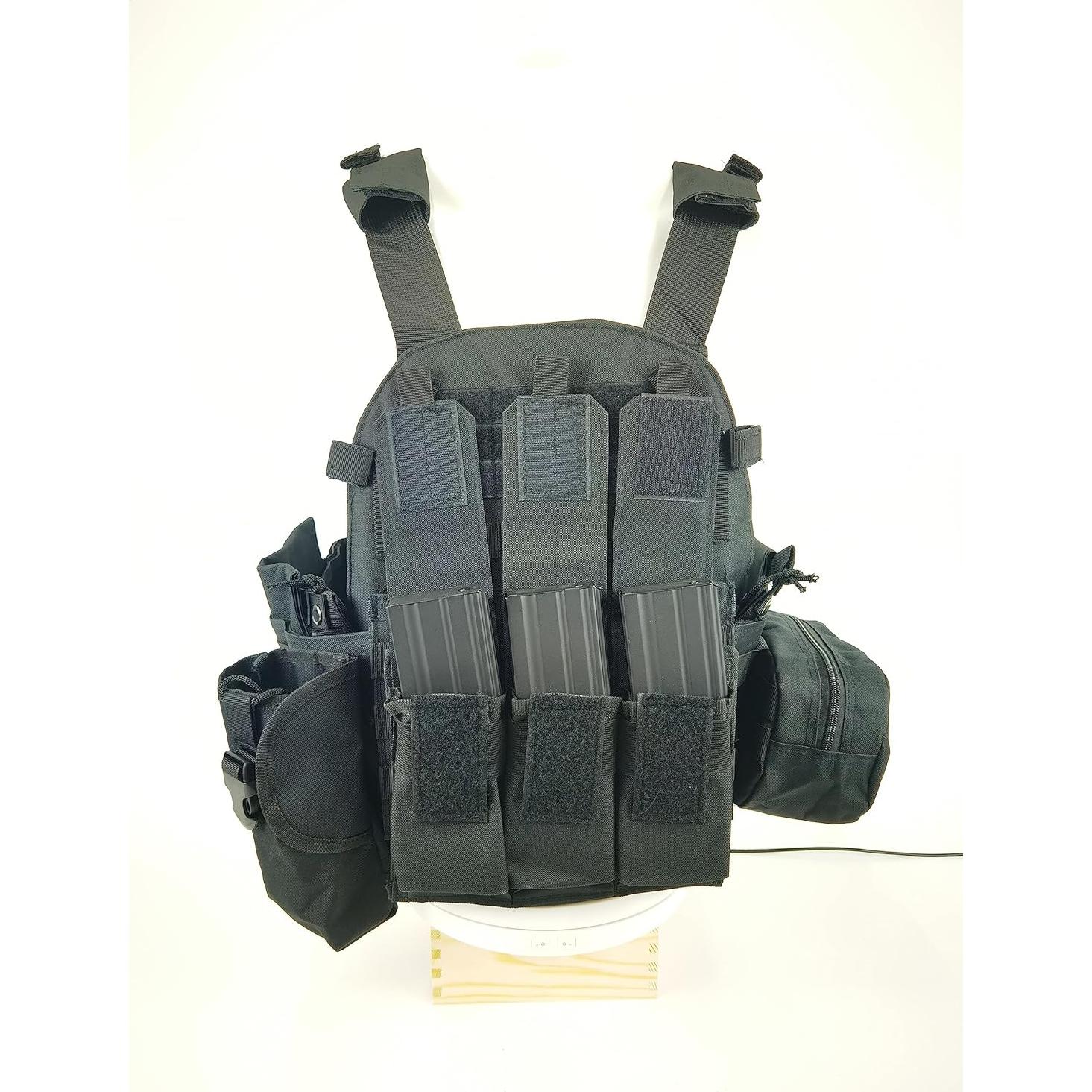 Chaleco Táctico Swat Airsoft Paintball Ajustable Negro