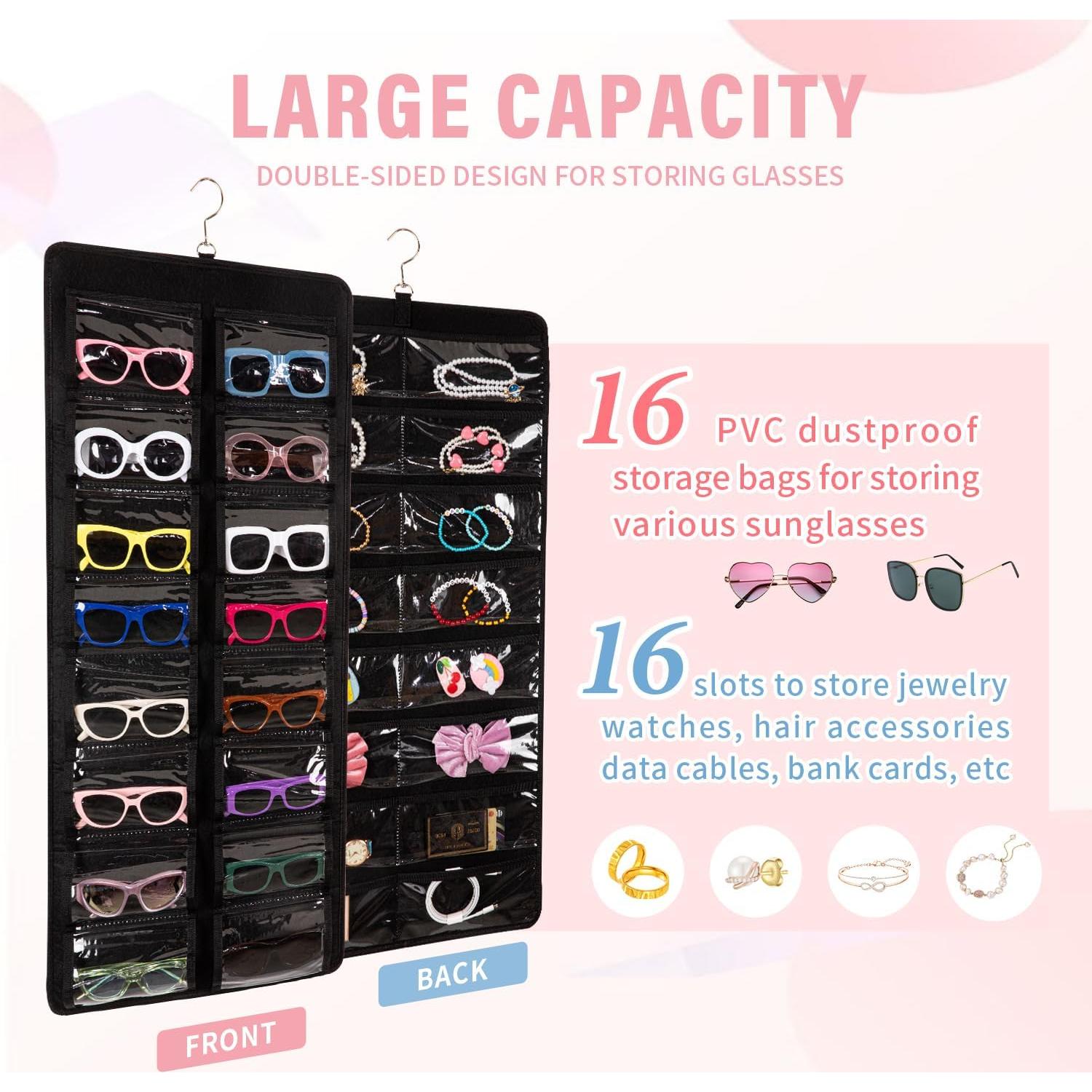 Organizador de Gafas de Sol KGMCARE Doble Cara 32 Ranuras