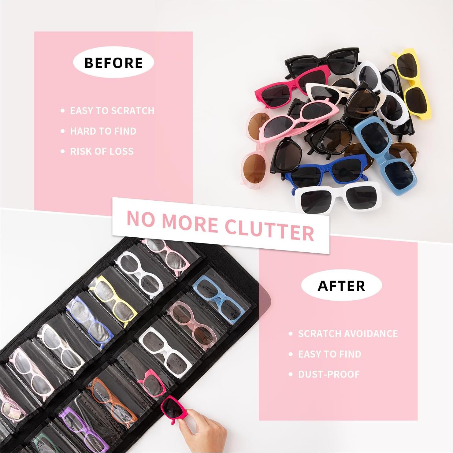 Organizador de Gafas de Sol KGMCARE Doble Cara 32 Ranuras