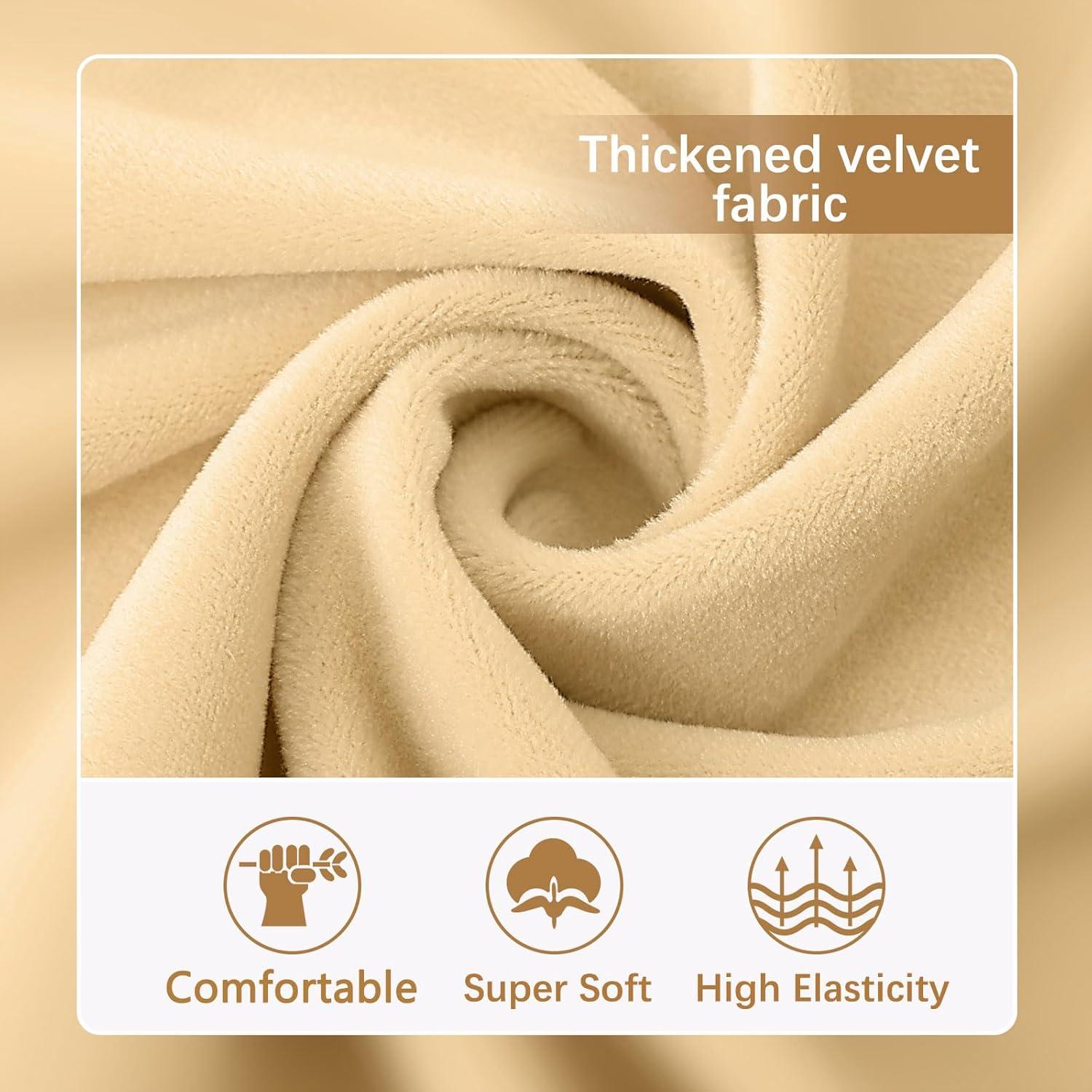 Fundas de Cojín de Terciopelo Hyha 2PC Beige Lavables