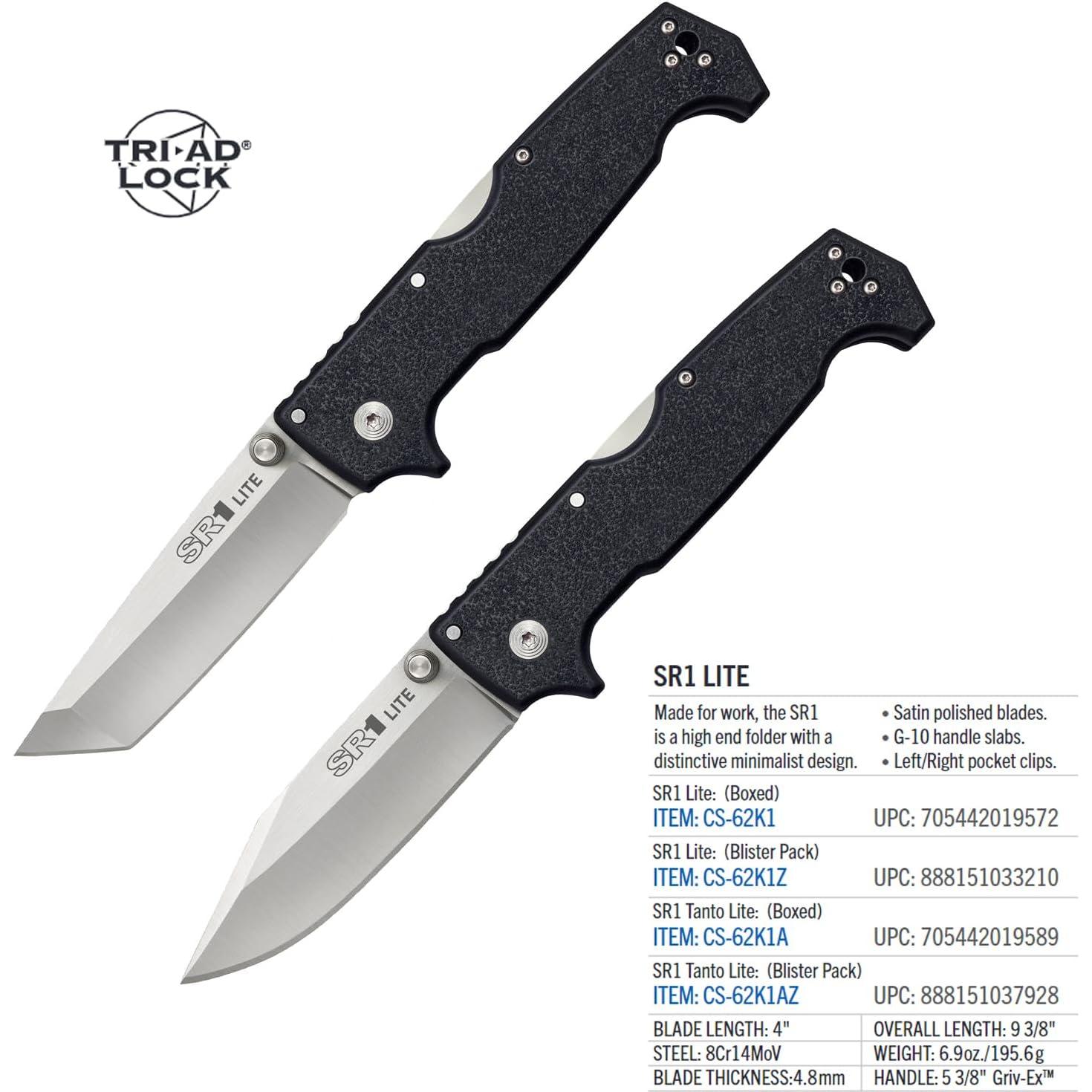 Cuchillo Plegable Táctico Cold Steel SR1 Lite 10.16 cm Acero 8Cr14MoV