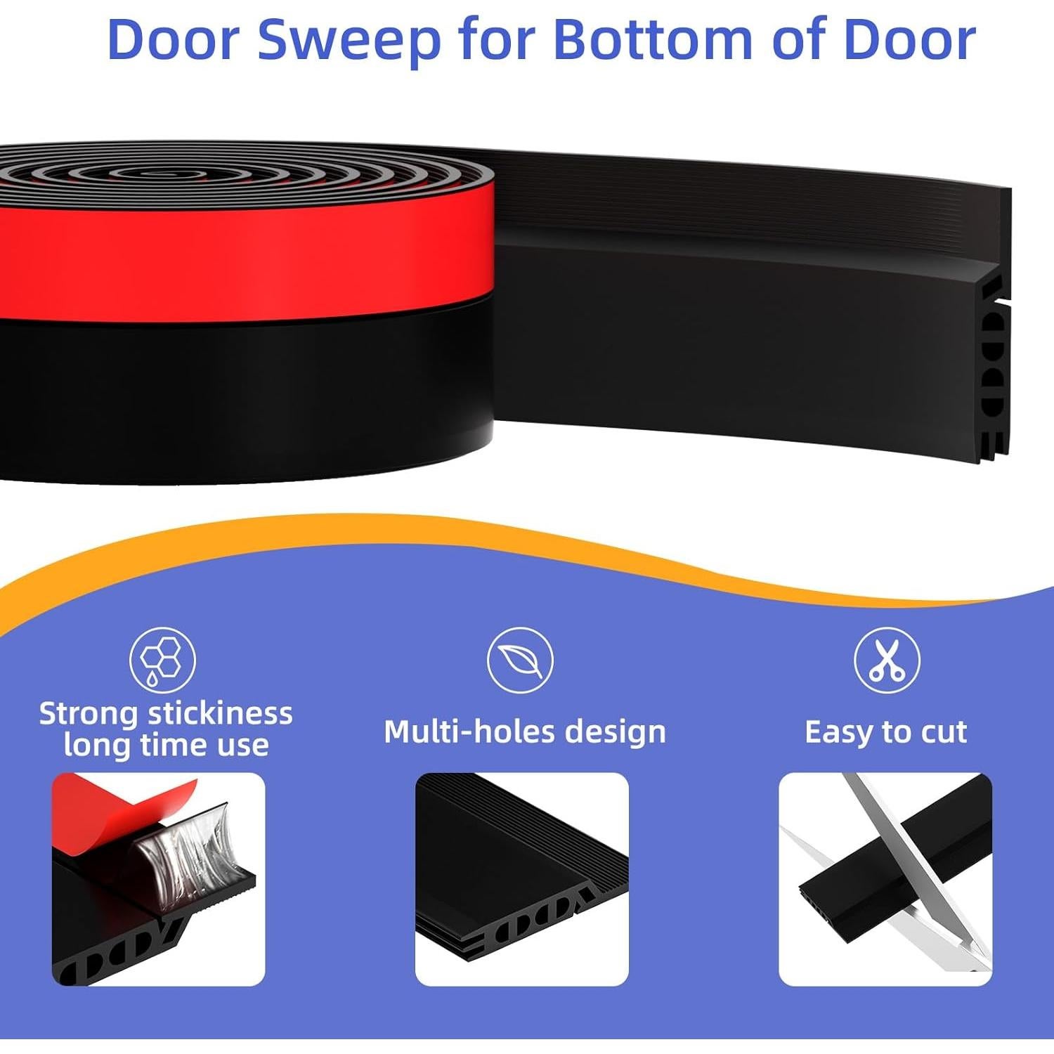 Tapón para Corrientes de Aire de Puerta Cyzarize 99 cm Negro