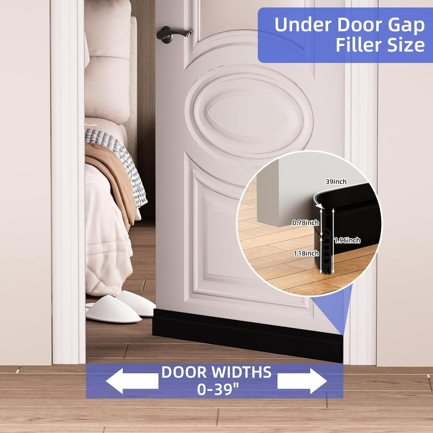 Tapón para Corrientes de Aire de Puerta Cyzarize 99 cm Negro