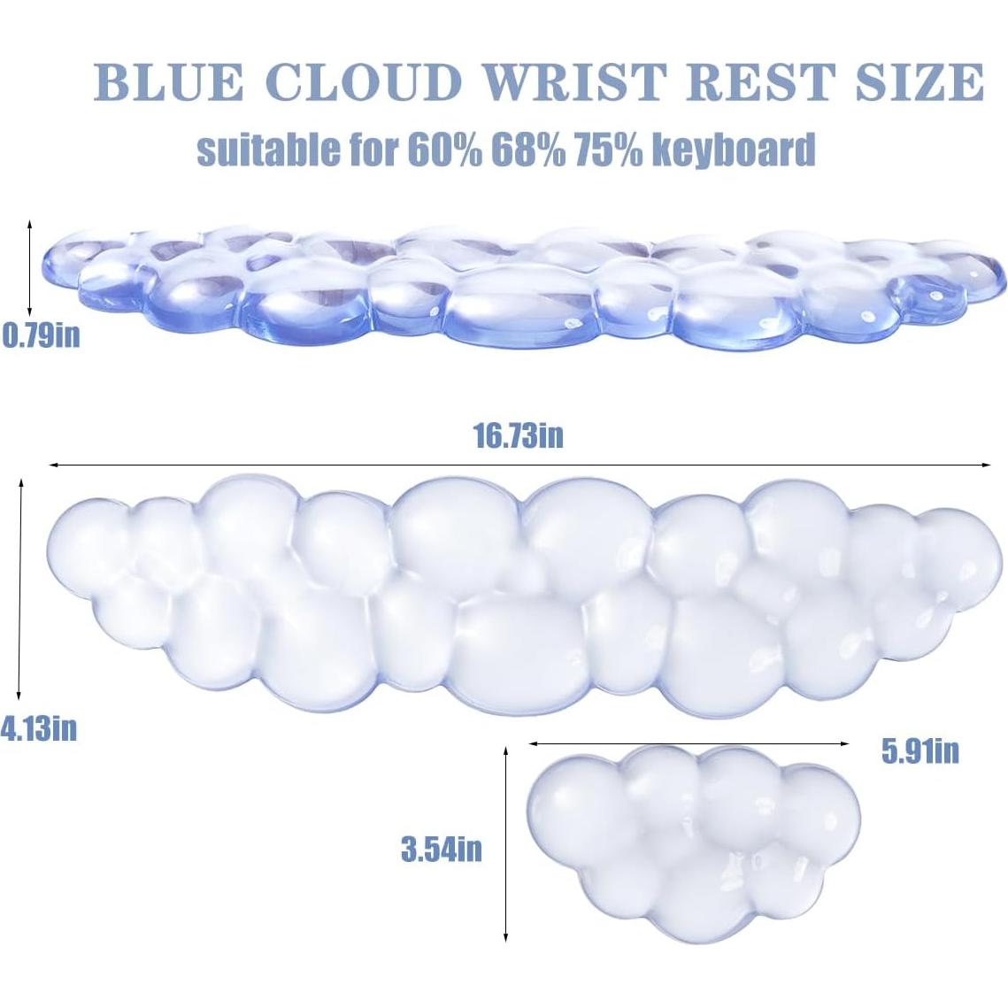 Conjunto Reposamuñecas Gel Ergonómico Sumgsn Azul Claro